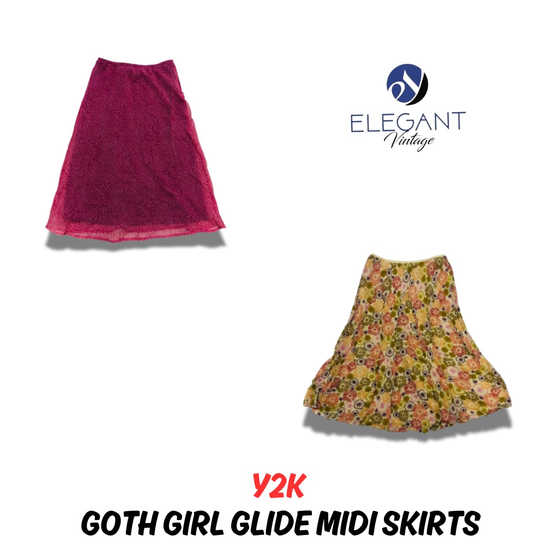 Jupes midi Y2K Goth Girl Glide - EV0804