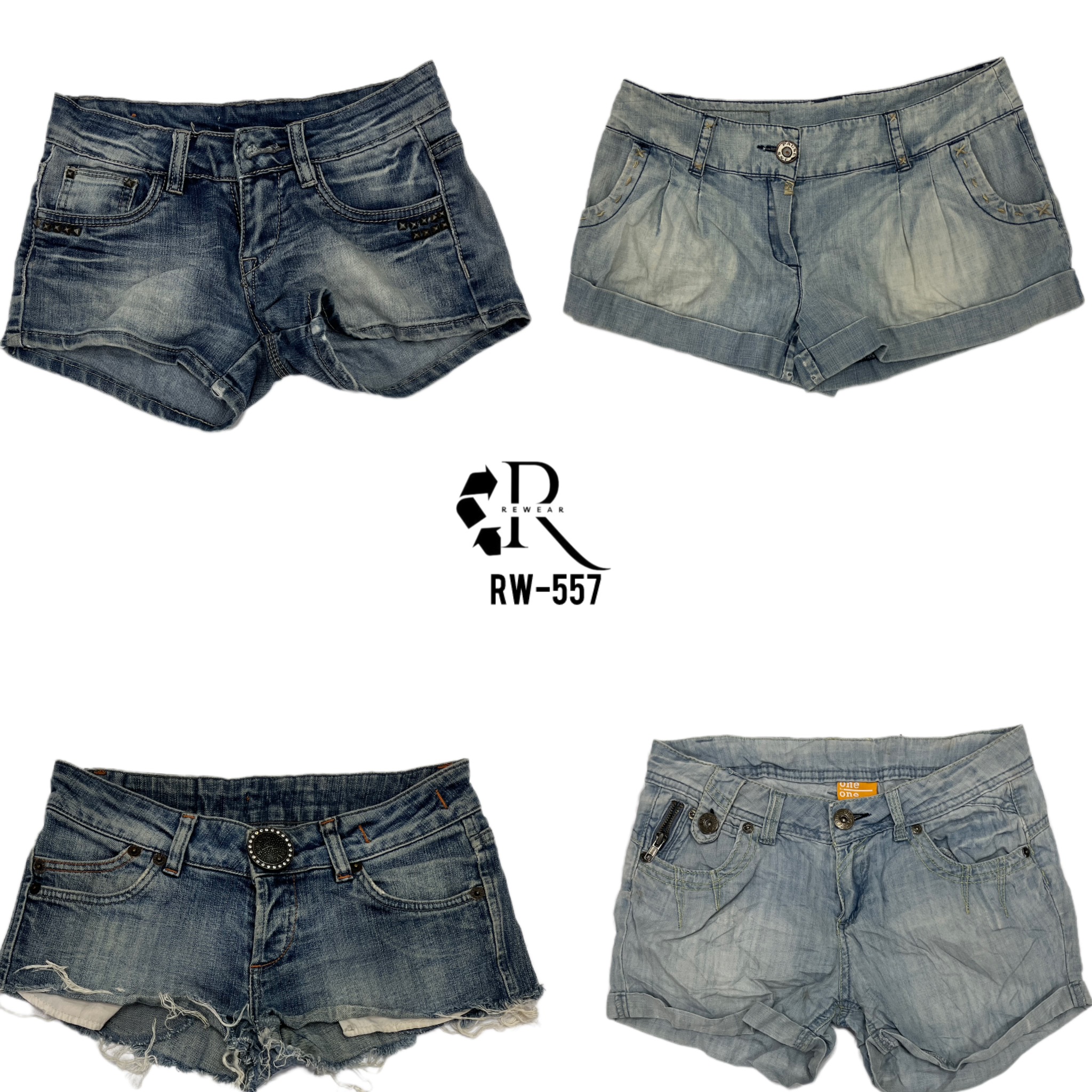 Y2K Retro-Style Denim-Mini-Shorts (RW-557)