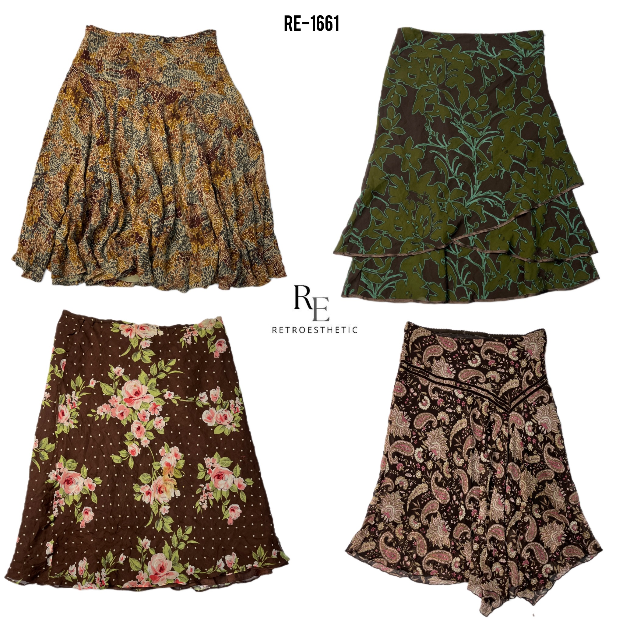 Y2K Grunge Floral Summer Skirts (RE-1661)