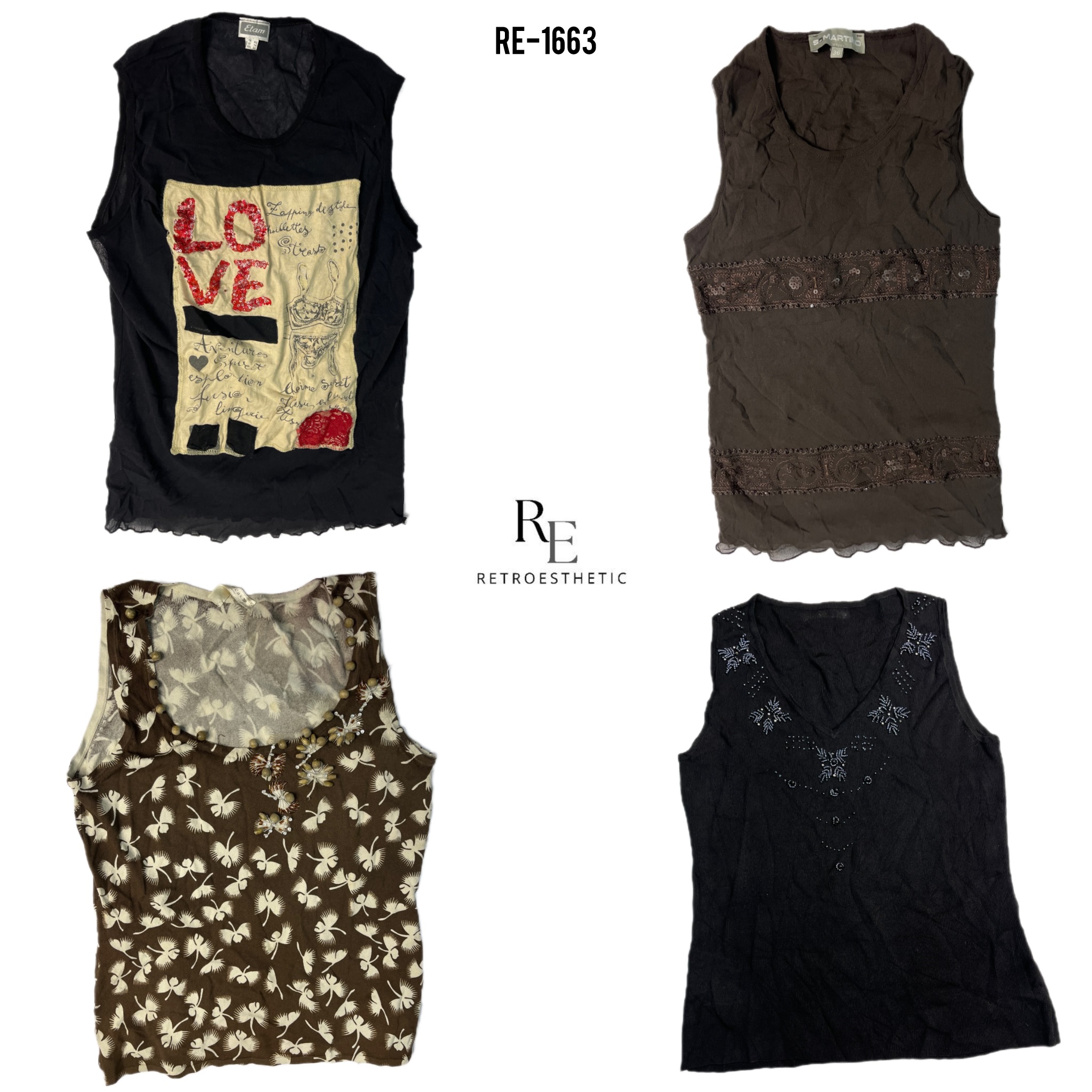 Y2K IT Girl Ärmellose Tops (RE-1663)