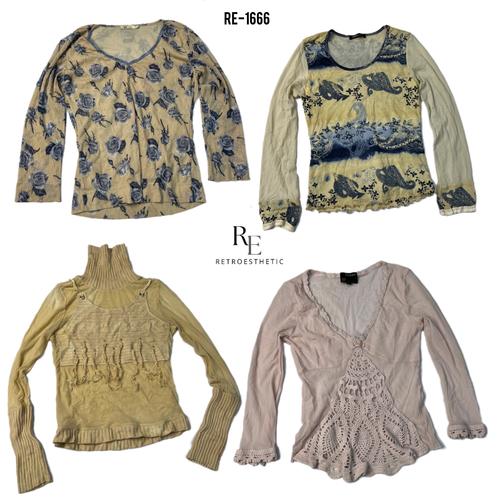 Y2K Soft Girl Era Tops à Manches Longues (RE-1666)