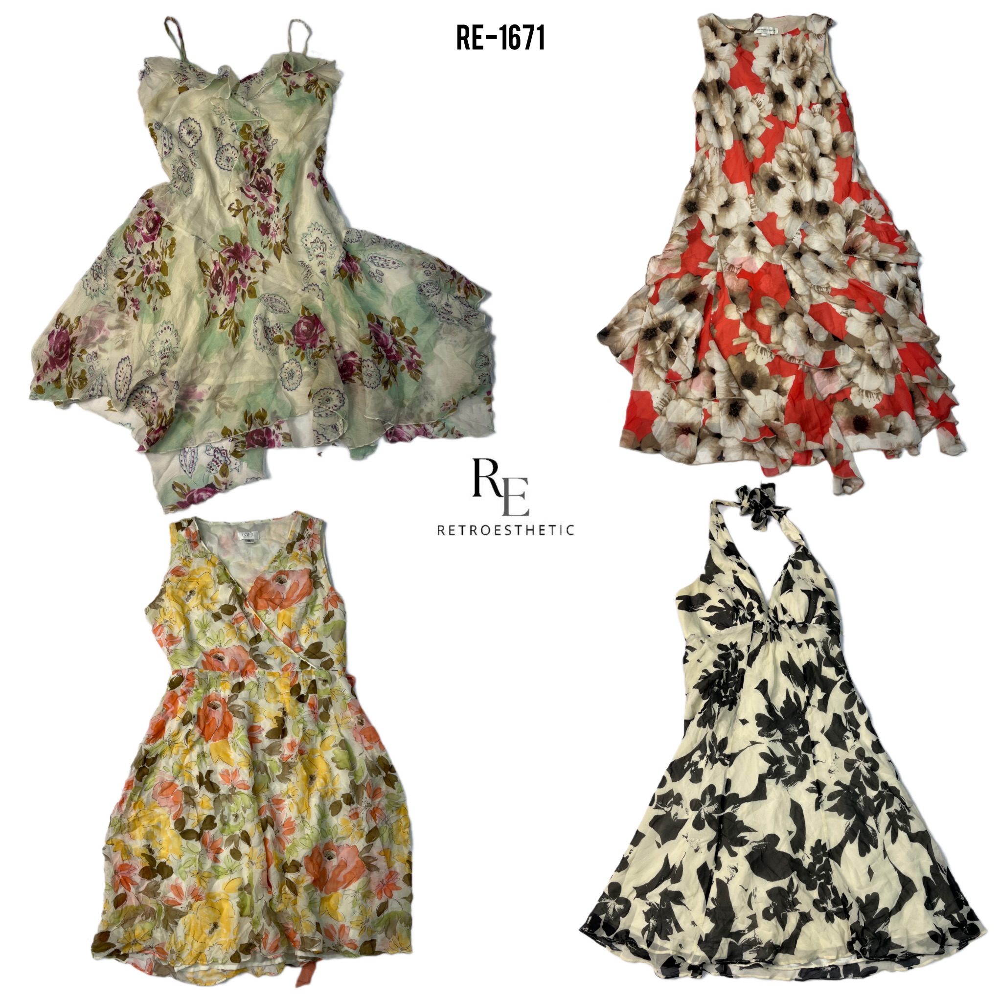 Vestidos de Verão Florais Y2K Mysterious Girl (RE-1671)