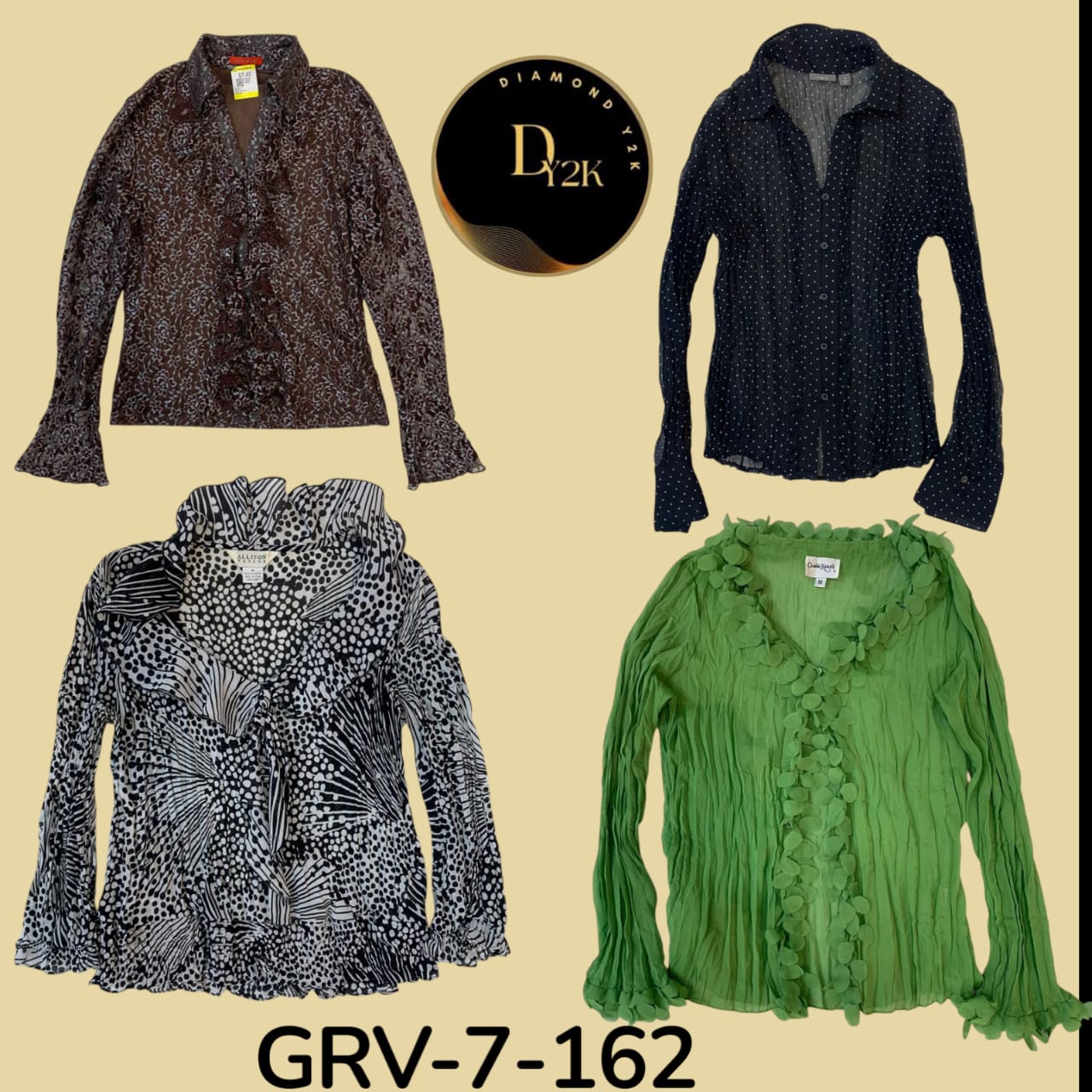 Crush langärmlige Polyesterbluse (GRV-7-162)