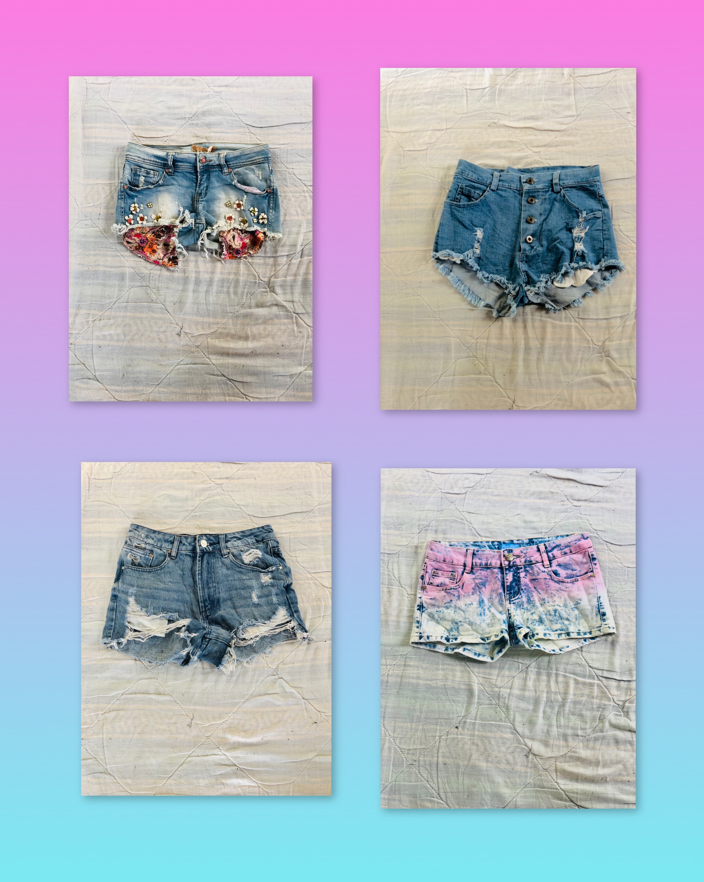 Shorts en denim micro/mini Y2K babe
