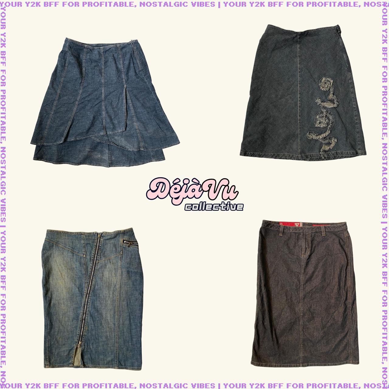 Y2K IT Girl Unique Denim Midi Skirts (DVC#69)