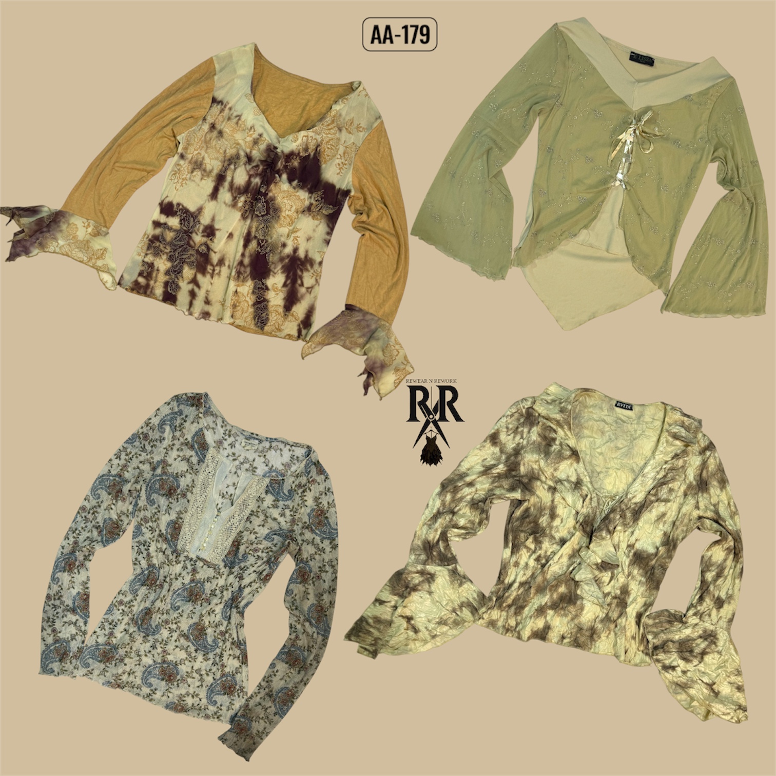 Y2K Soft Girl Ära Langarmoberteile (AA-179)