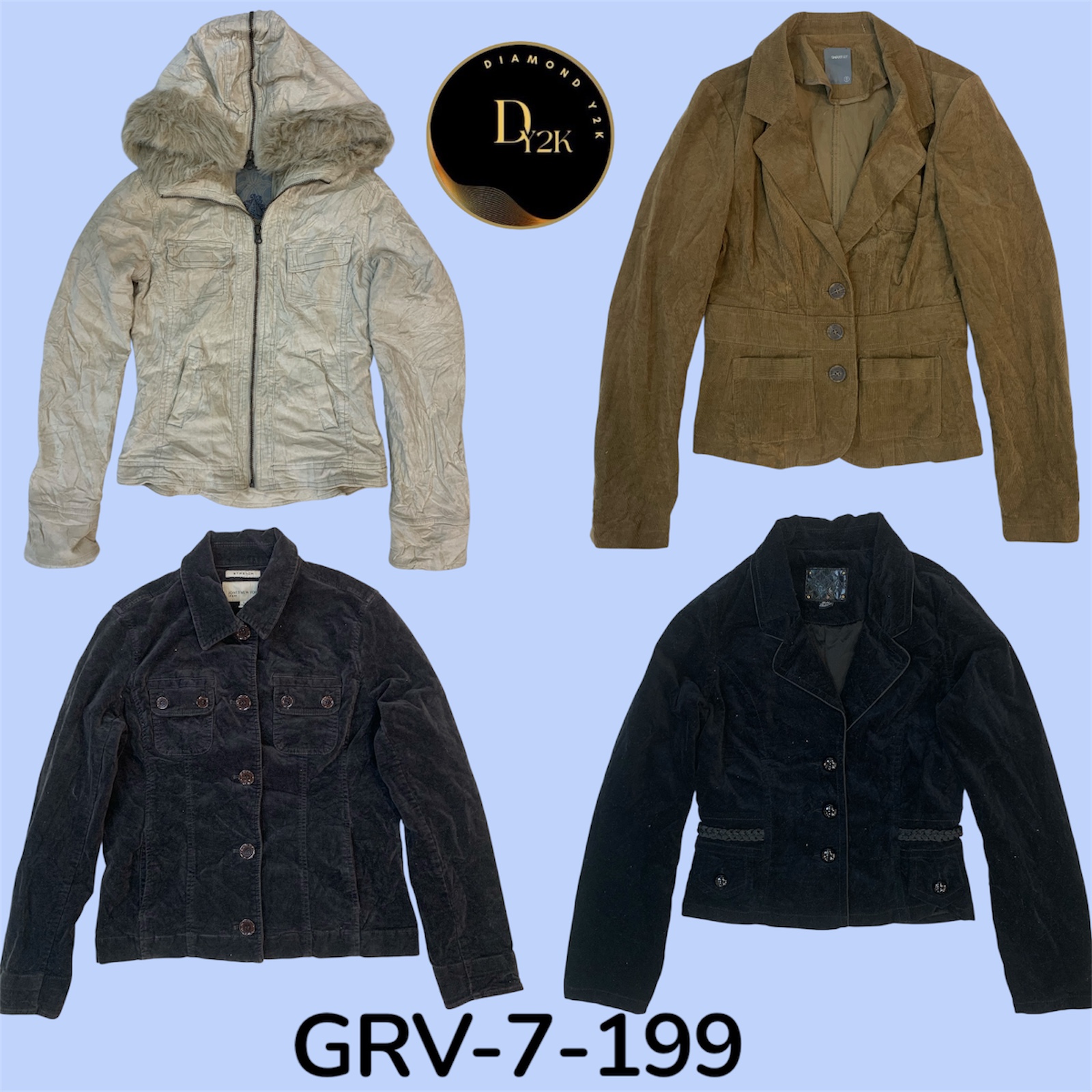 Vintage Corduroy Jacket – Authentic Y2K Style Outerwear (GRV -7-199)