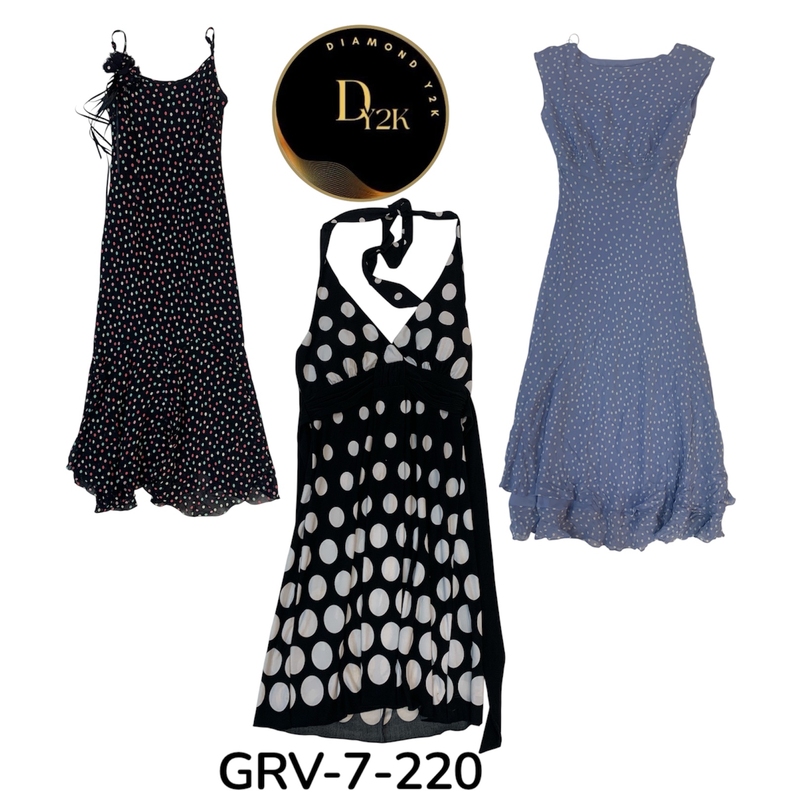Polka Dots Dress – Classic Print, Soft Polyester Fabric (GRV-7-220)