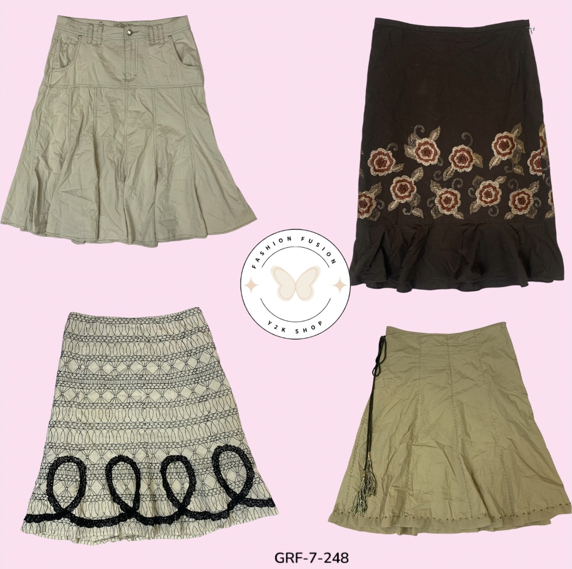 Saia de Algodão Estampada Brown – Leve e na Moda (GRF-7-248)