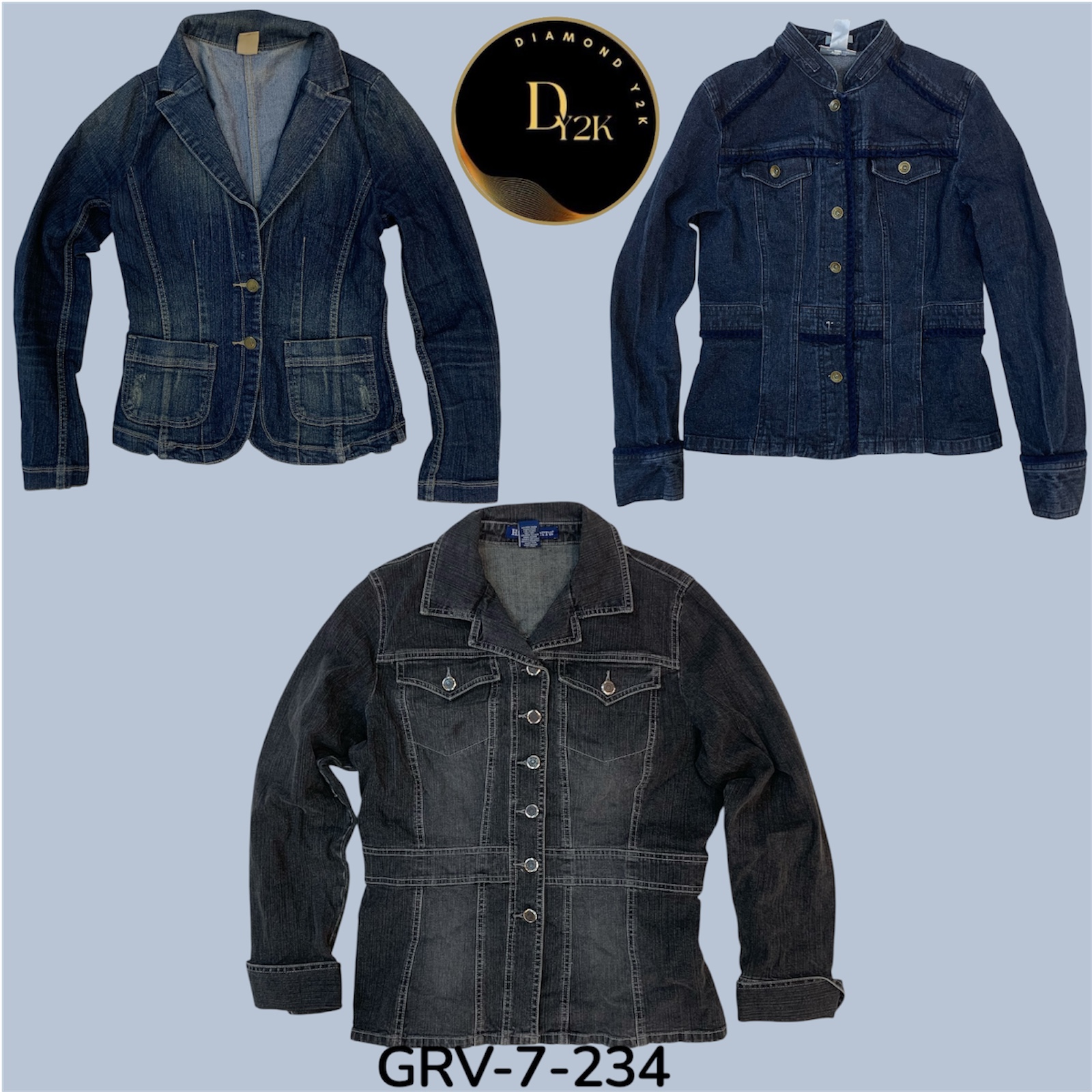 Y2K Denim Button Jacket – Iconic 2000s Outerwear (GRV-7-234)
