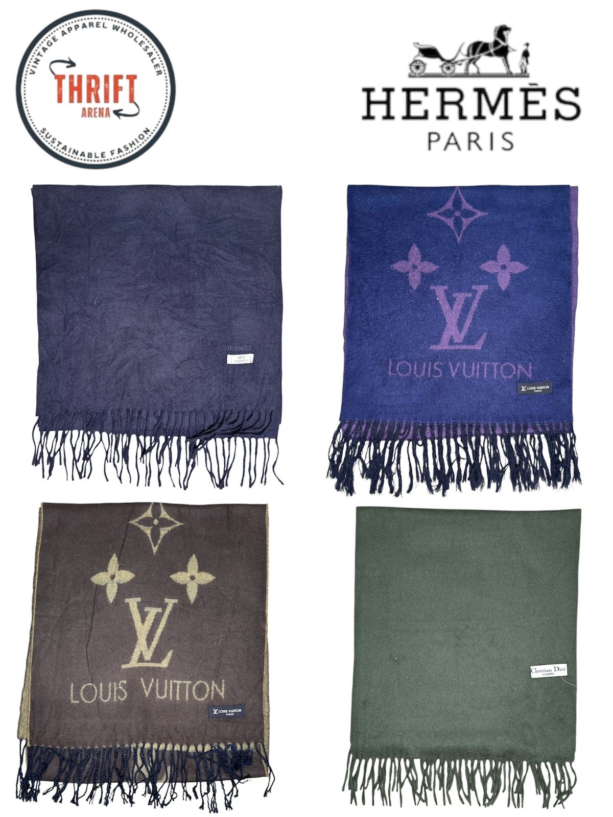 T1216 Hermes/LV/Christian Dior/Mix Scarves
