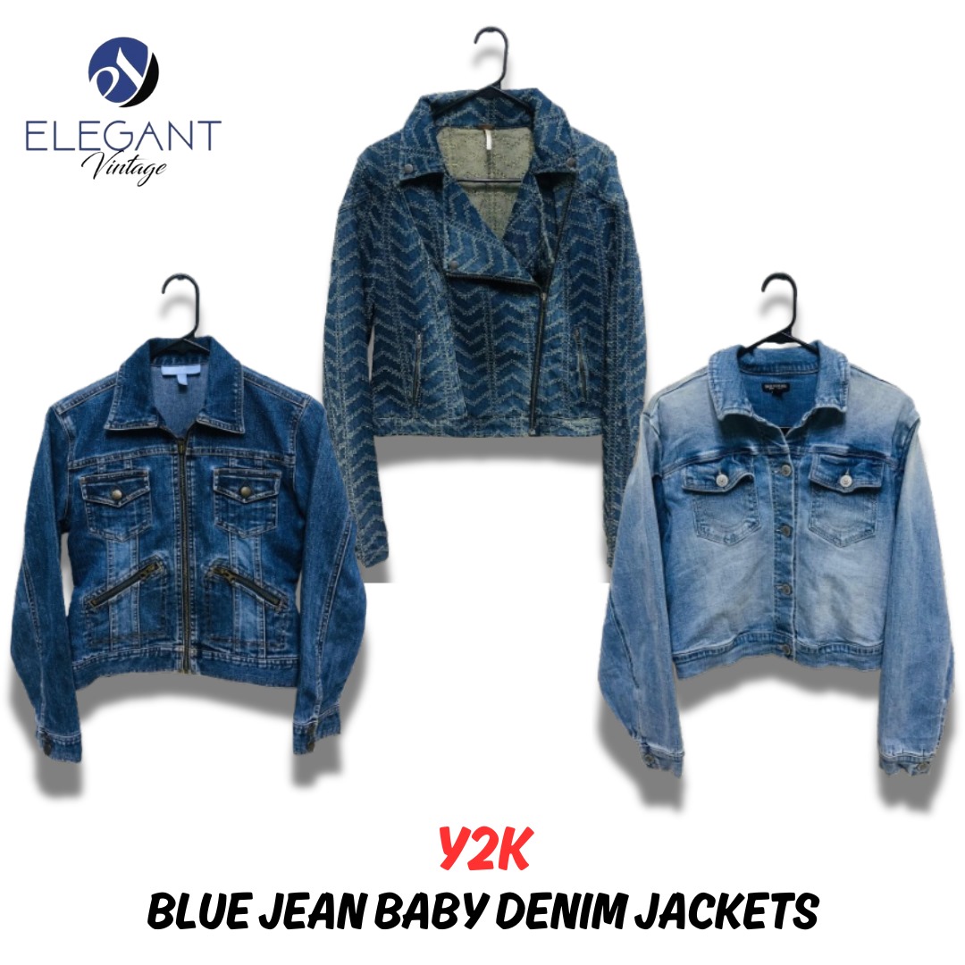 Y2K Blue Jean Baby Denim Jackets - EV0587