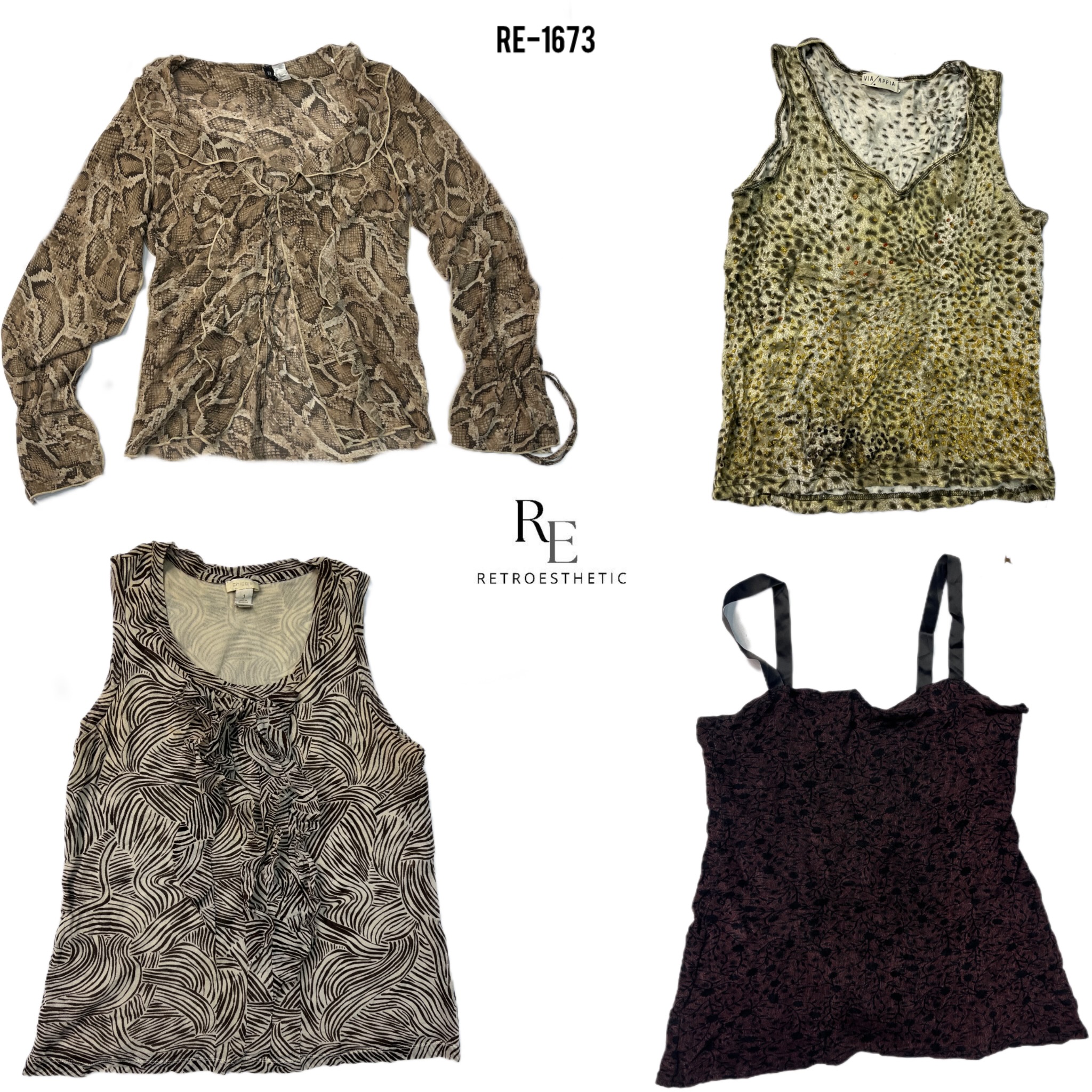 Hauts à imprimé animal Y2K Mix (RE-1673)
