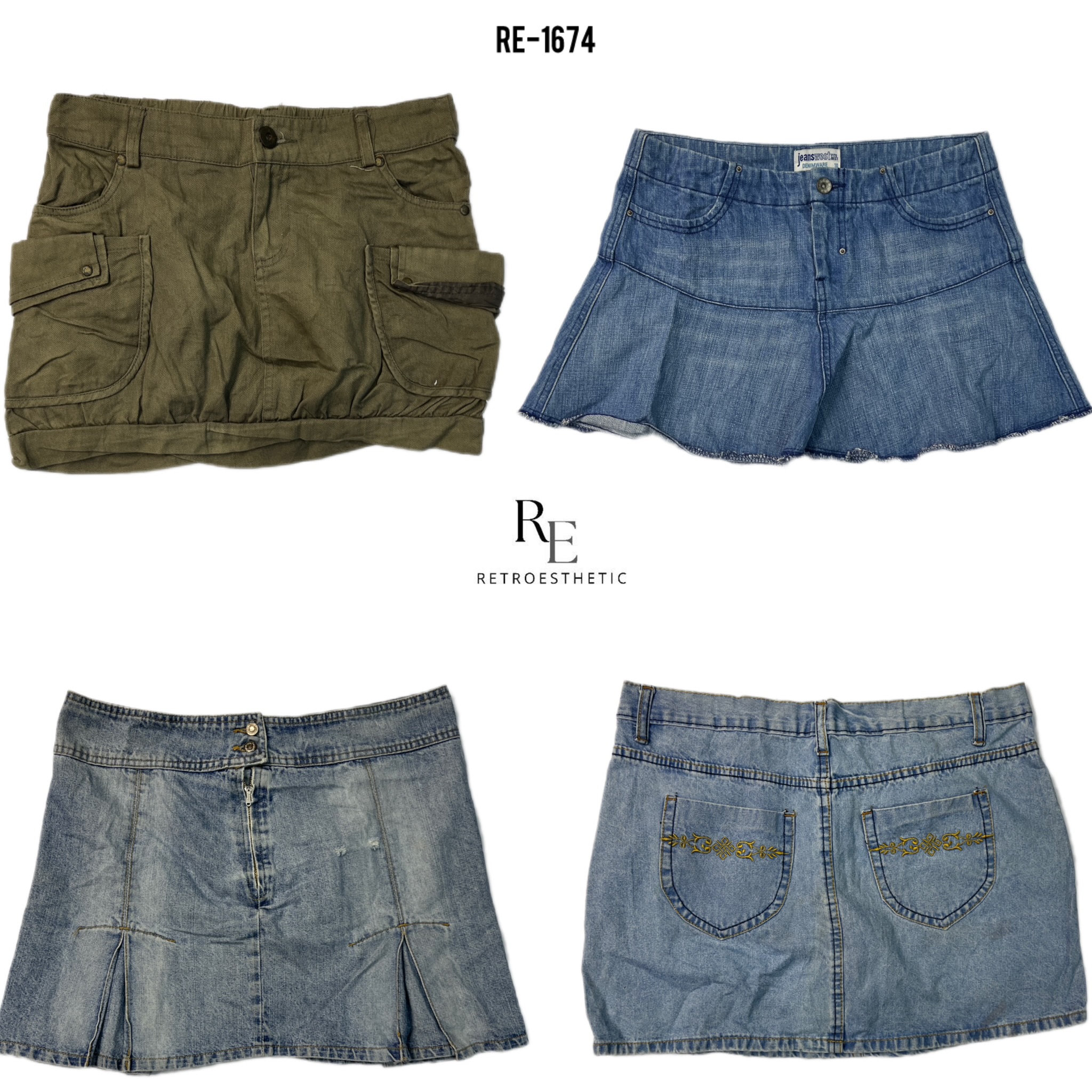 Jupes en denim Y2K Paris Hilton (RE-1674)
