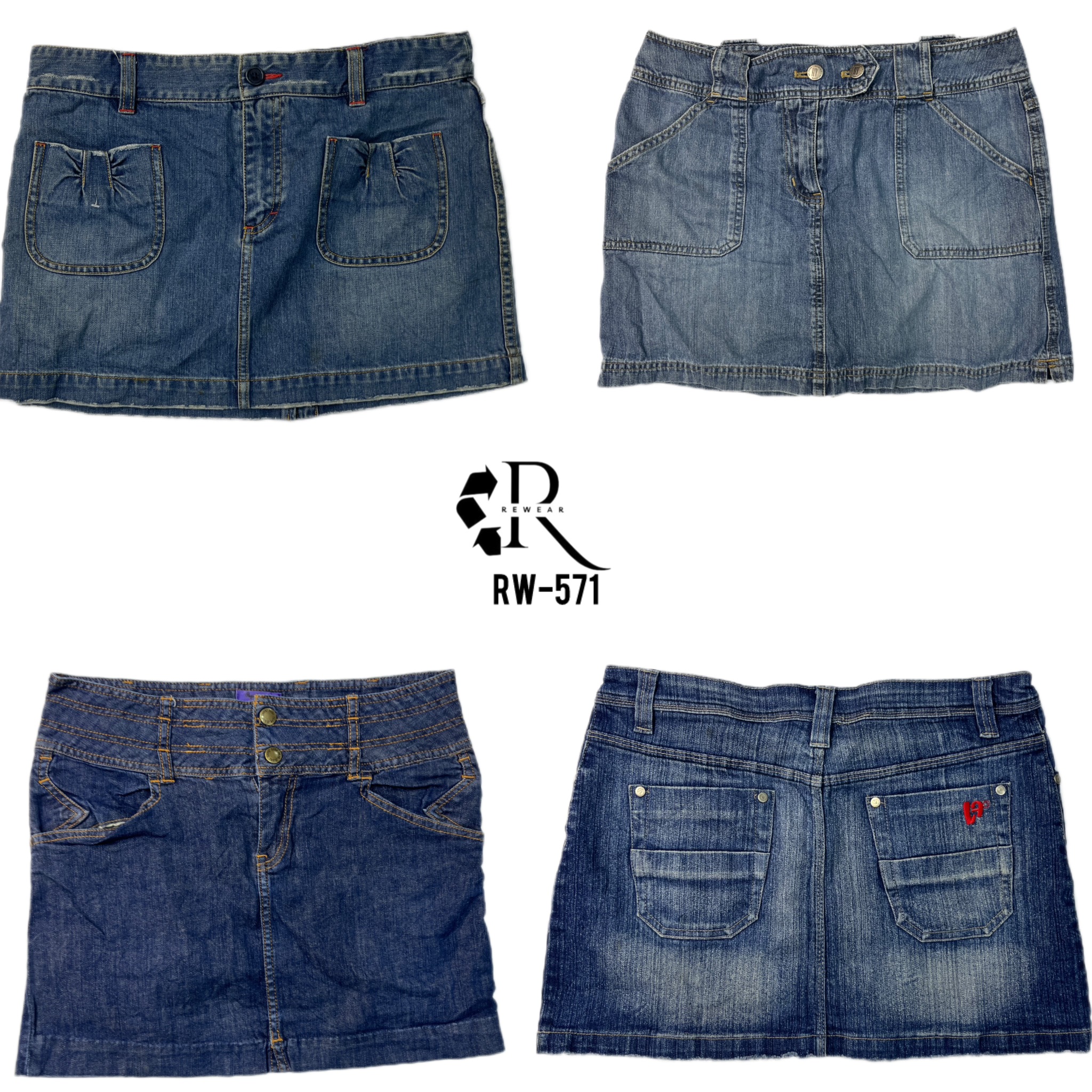 Y2K Cyber Girl Era Denim Mini Skirt (RW-571)