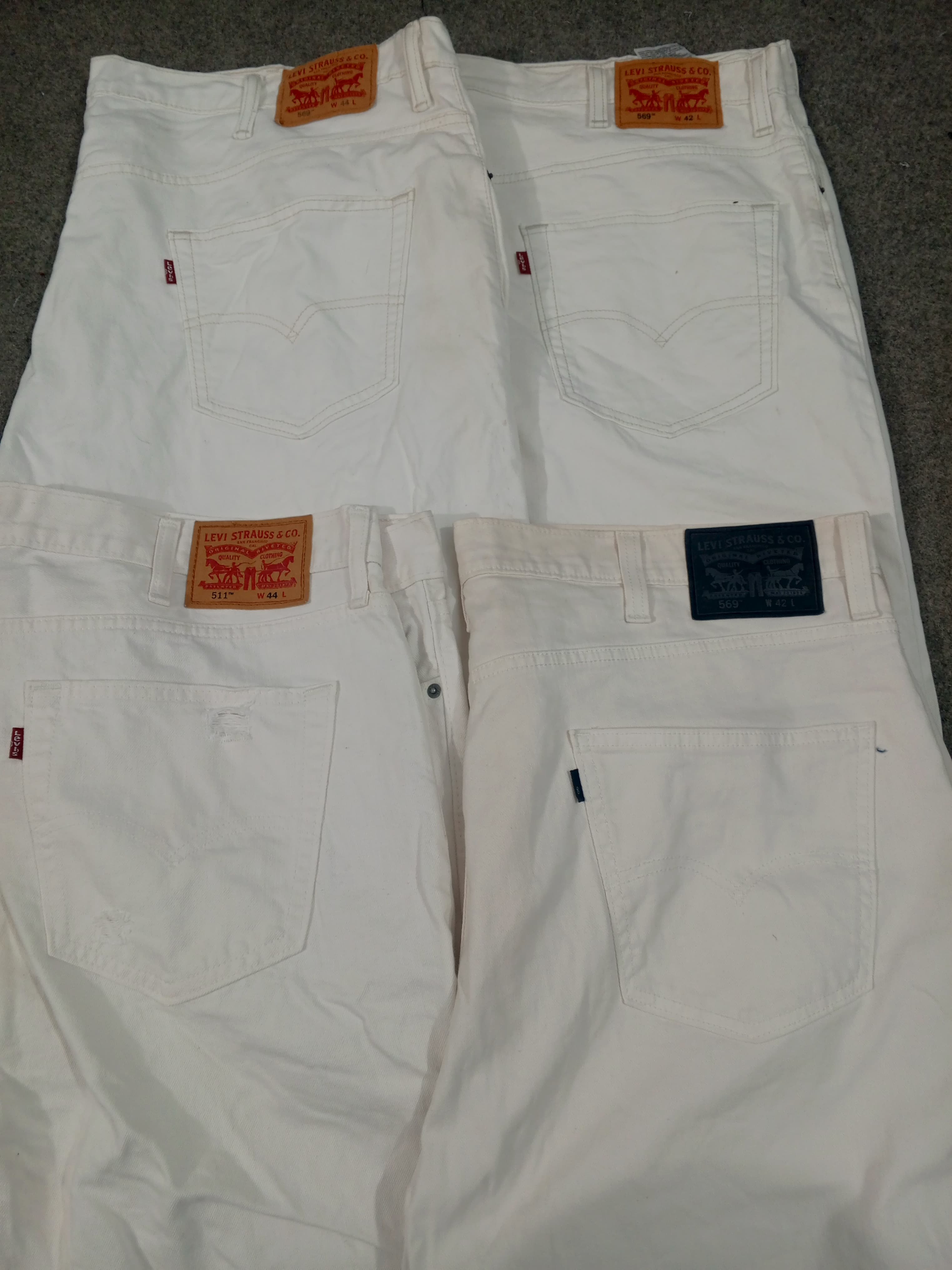 HD1077 Men Oversized White Levis Shorts