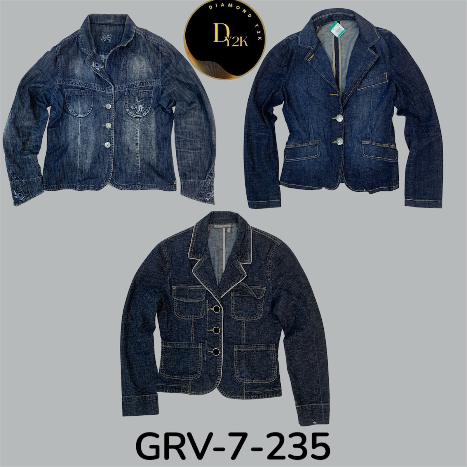 ヴィンテージバイブス ボタンデニムジャケット (GRV-7-235)