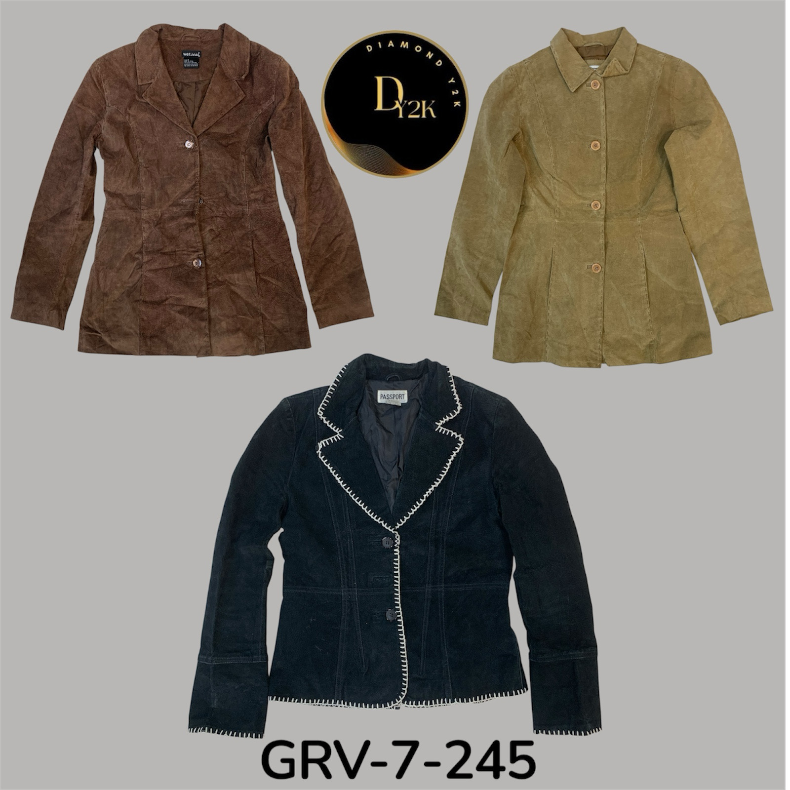 Sweat-Lined Leather Button Jacket (GRV-7-245)
