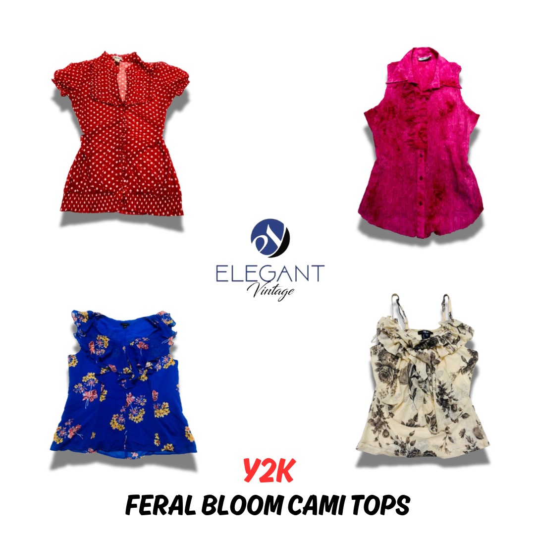 Y2K Feral Bloom Cami Tops - EV0598