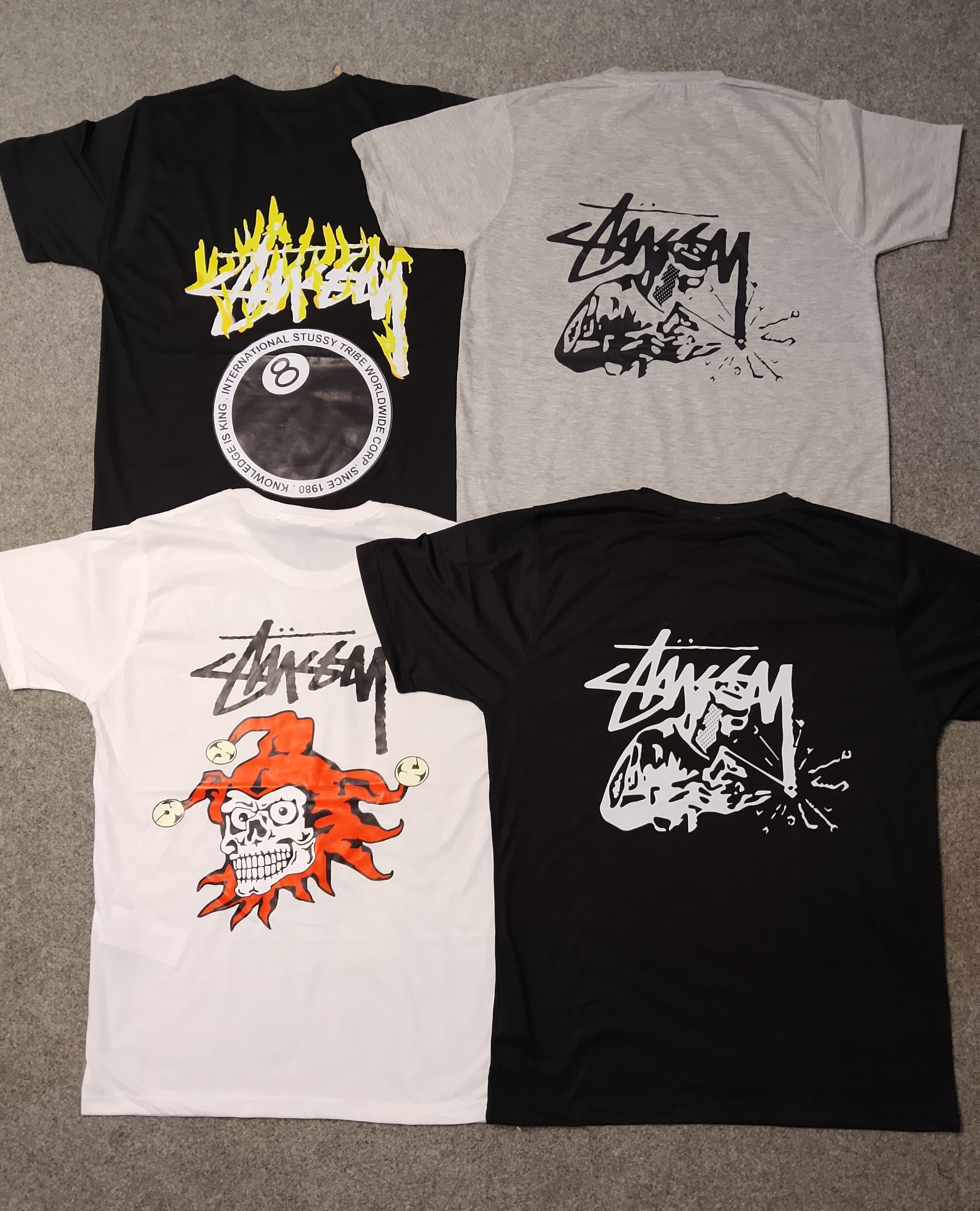 Stussy rework style mix design tees