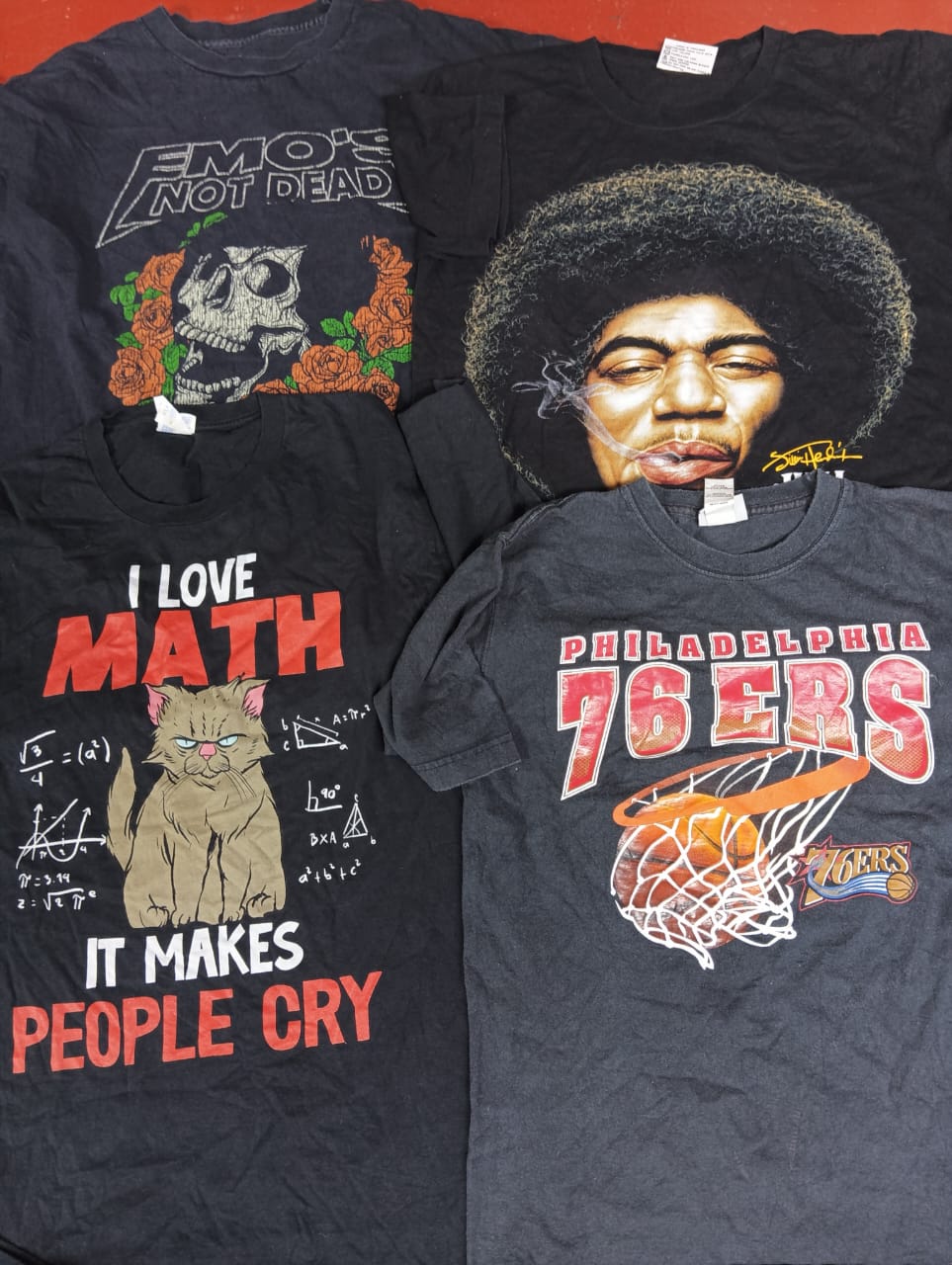 ヴィンテージブラックプリントTシャツ 50枚
