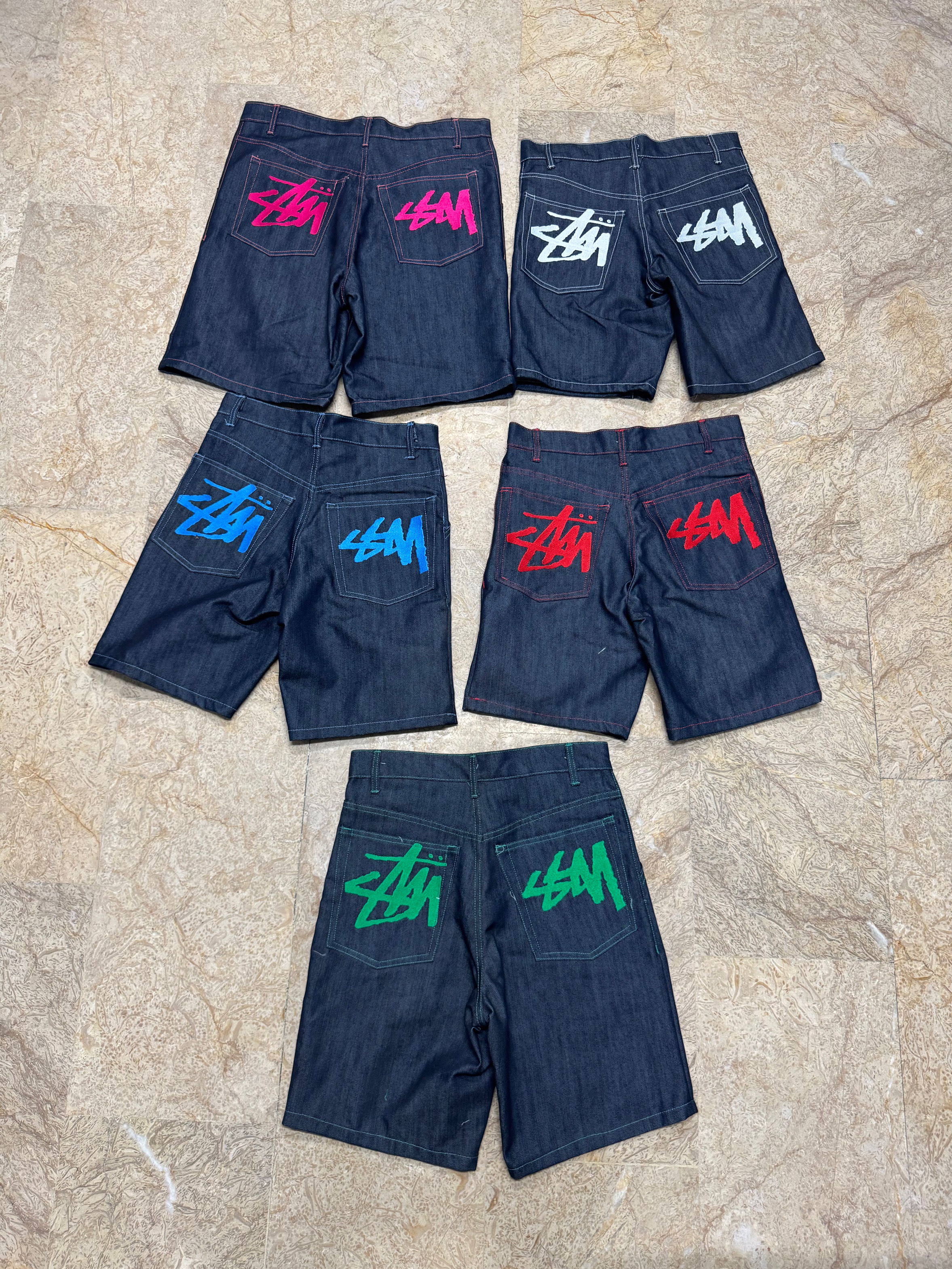 Rework style stussy denim shorts