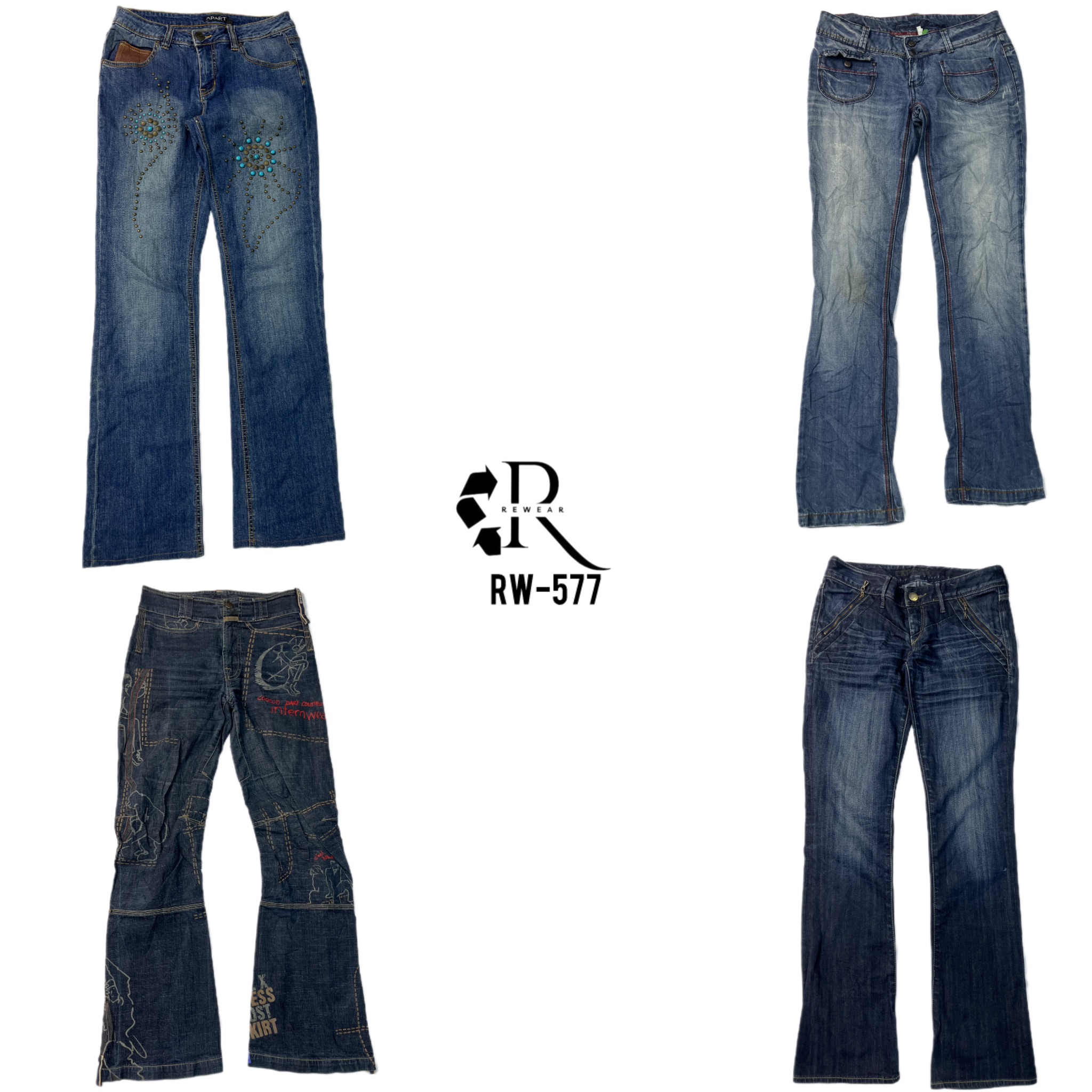 Y2K IT Girl Unique Denim Jeans (RW-577)