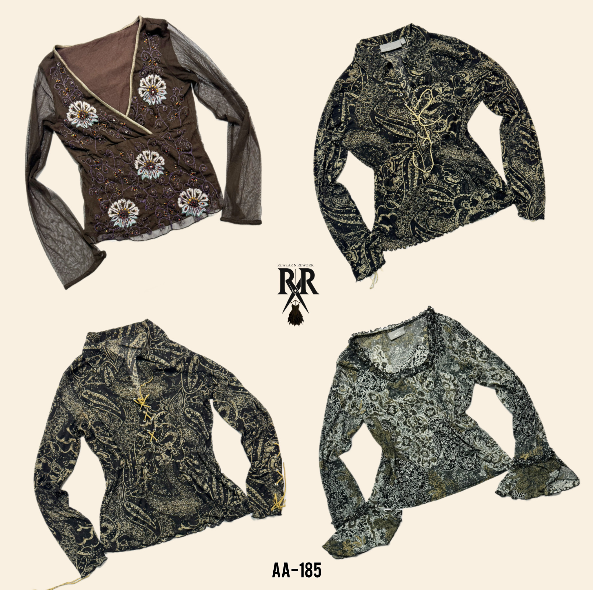 Y2K Brown Gothic Full Sleeve Tops (AA-186)