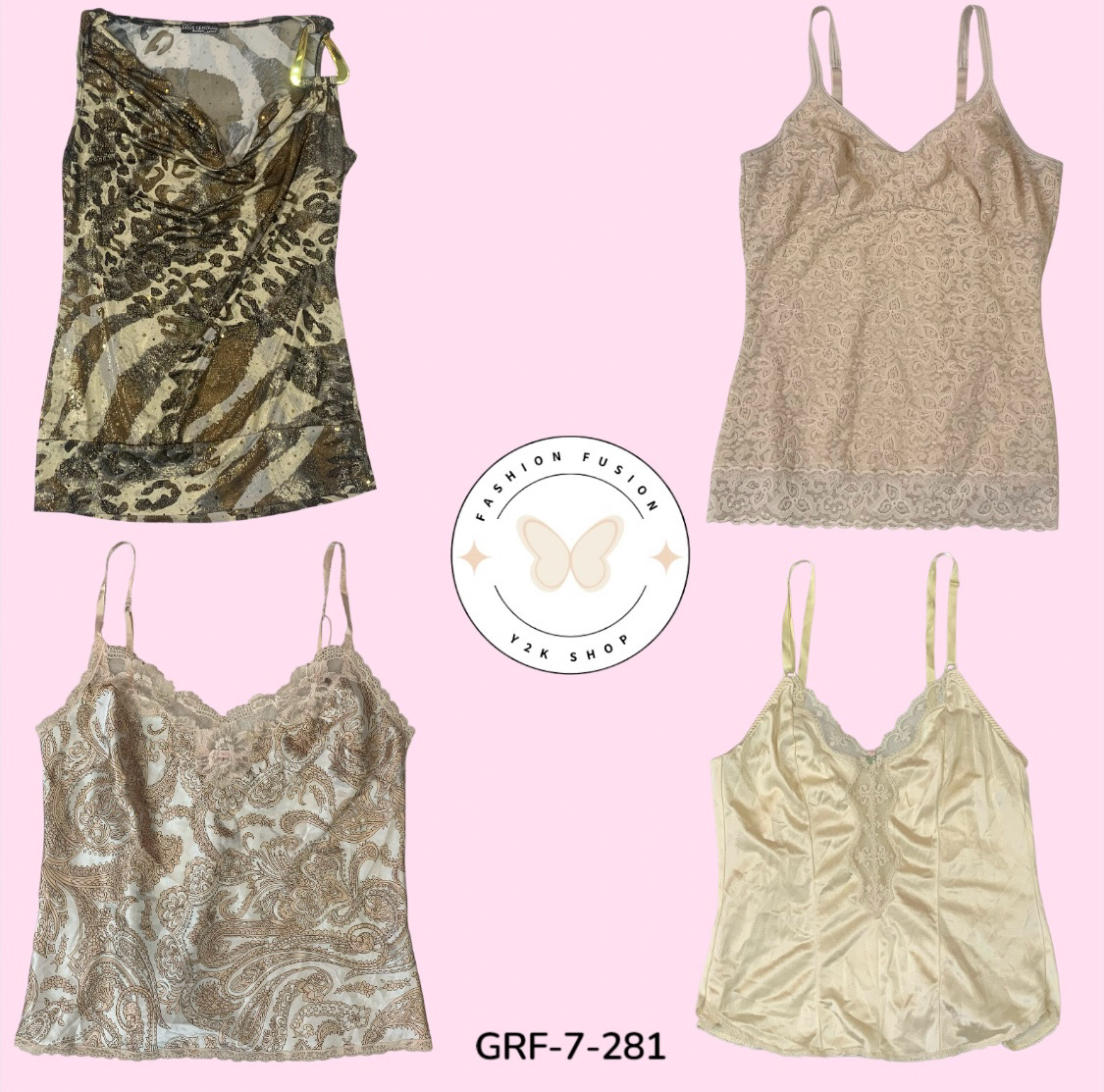 Braun bedrucktes Seiden-Cami-Top – Trendy & leicht (GRF-7-281)