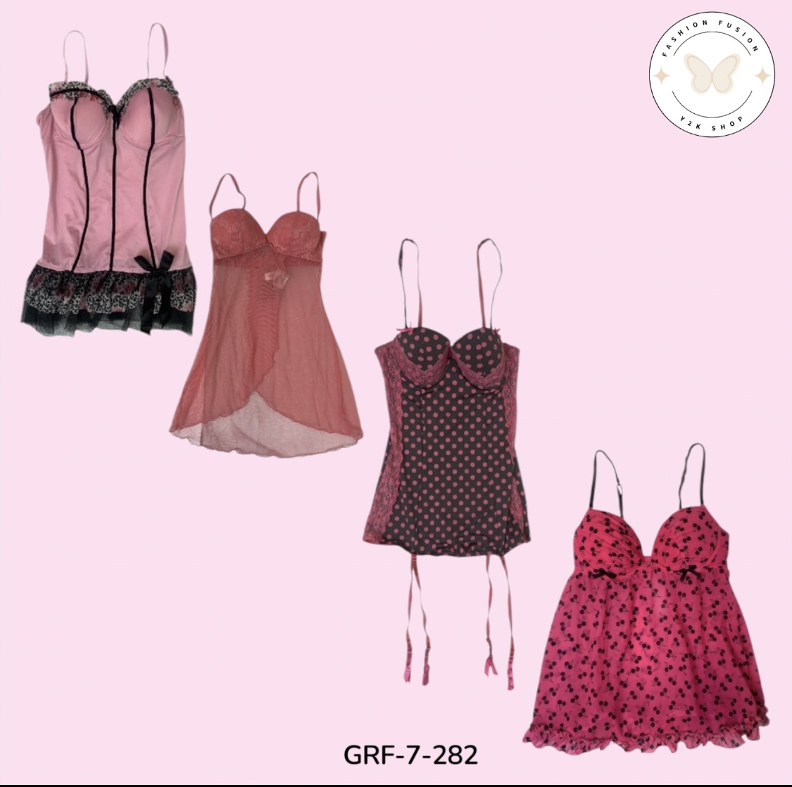 Robe Babydoll Imprimée Rose – Ambiance Coquette et Féminine (GRF-7-282)