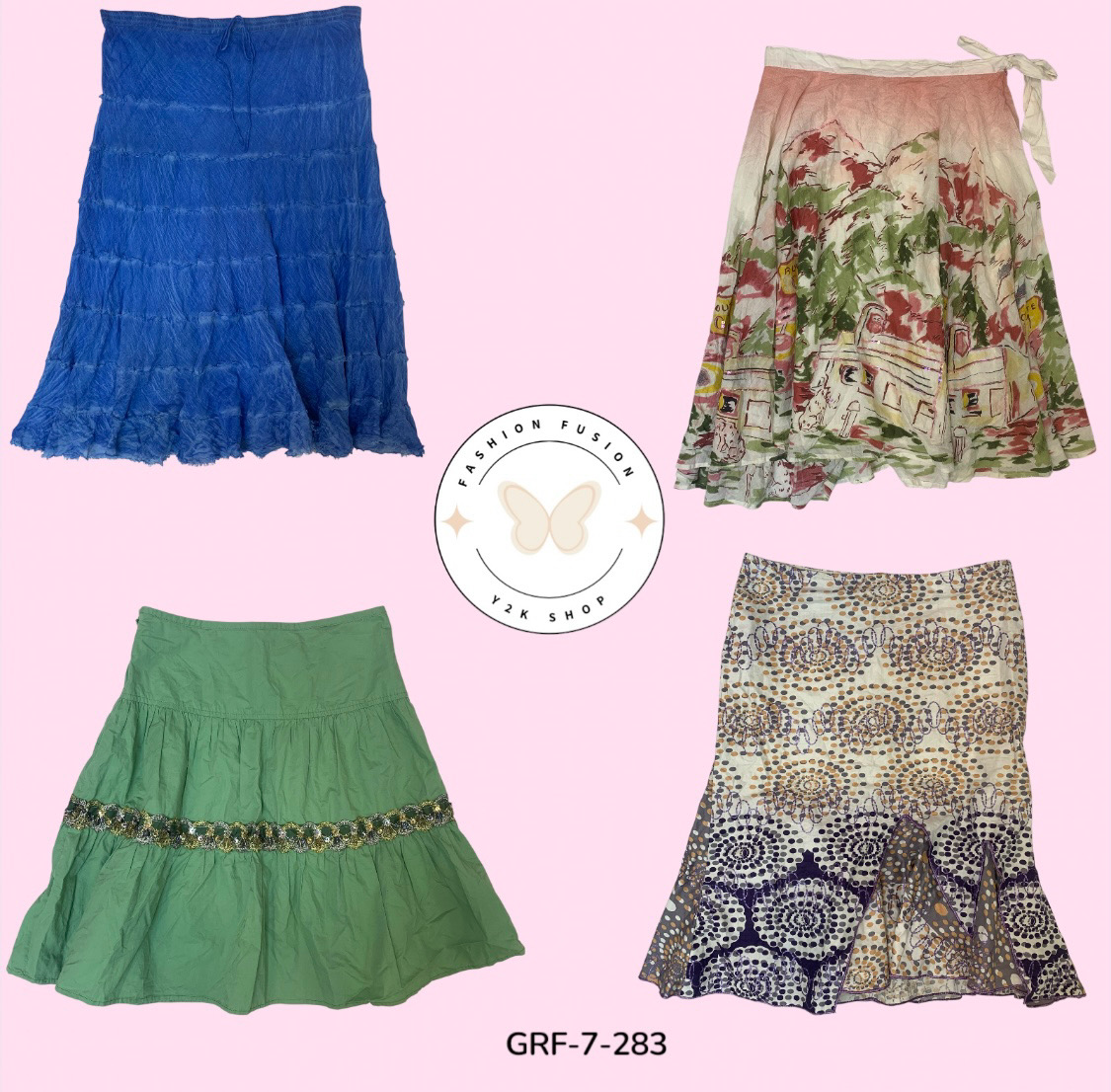Mix Printed Cotton Skirt – Lightweight, Boho Style for Everyday Wear (GRF-7-283)