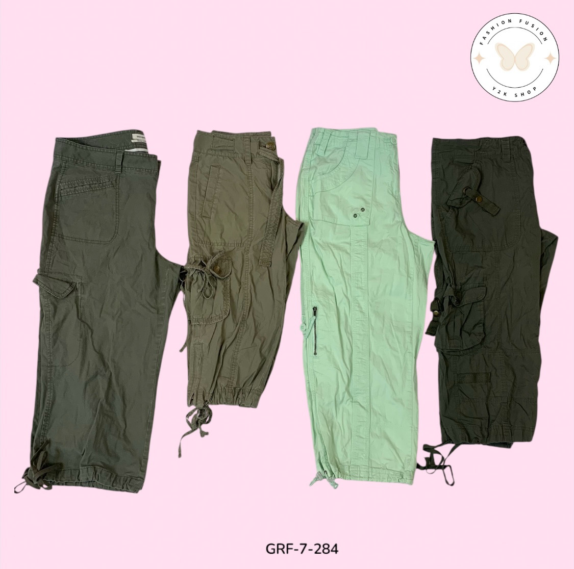 Grüne Cargo Capris – Streetstyle-Essential (GRF-7-284)