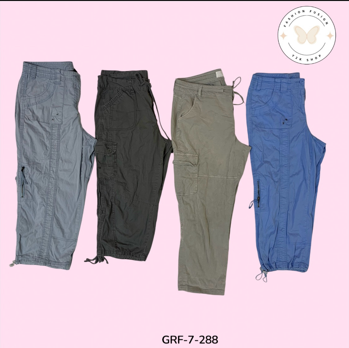 Capri Cargo Estilo Urbano para Mulheres (GRF-7-288)