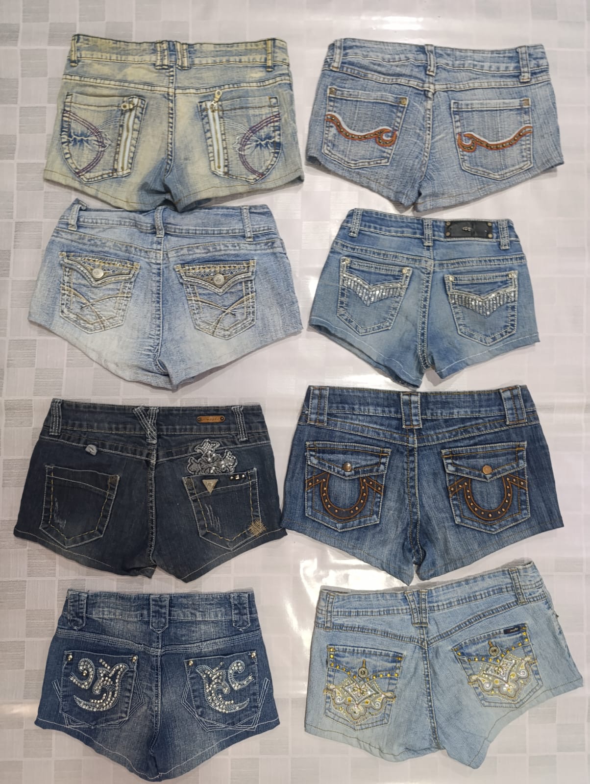 R96 Shorts sexy ornés Y2k pour femmes recyclés