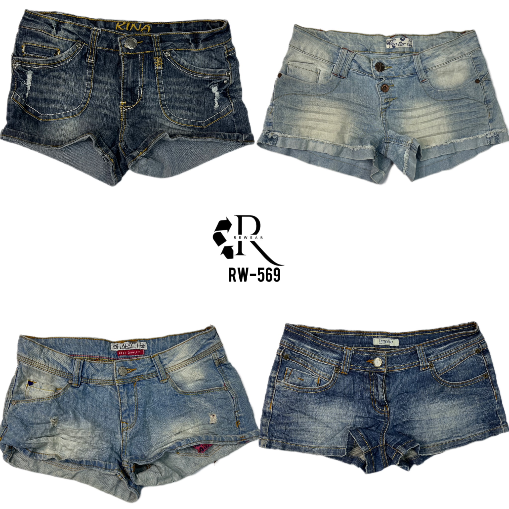 Y2K IT Girl Denim Micro Mini Short(RW-569)