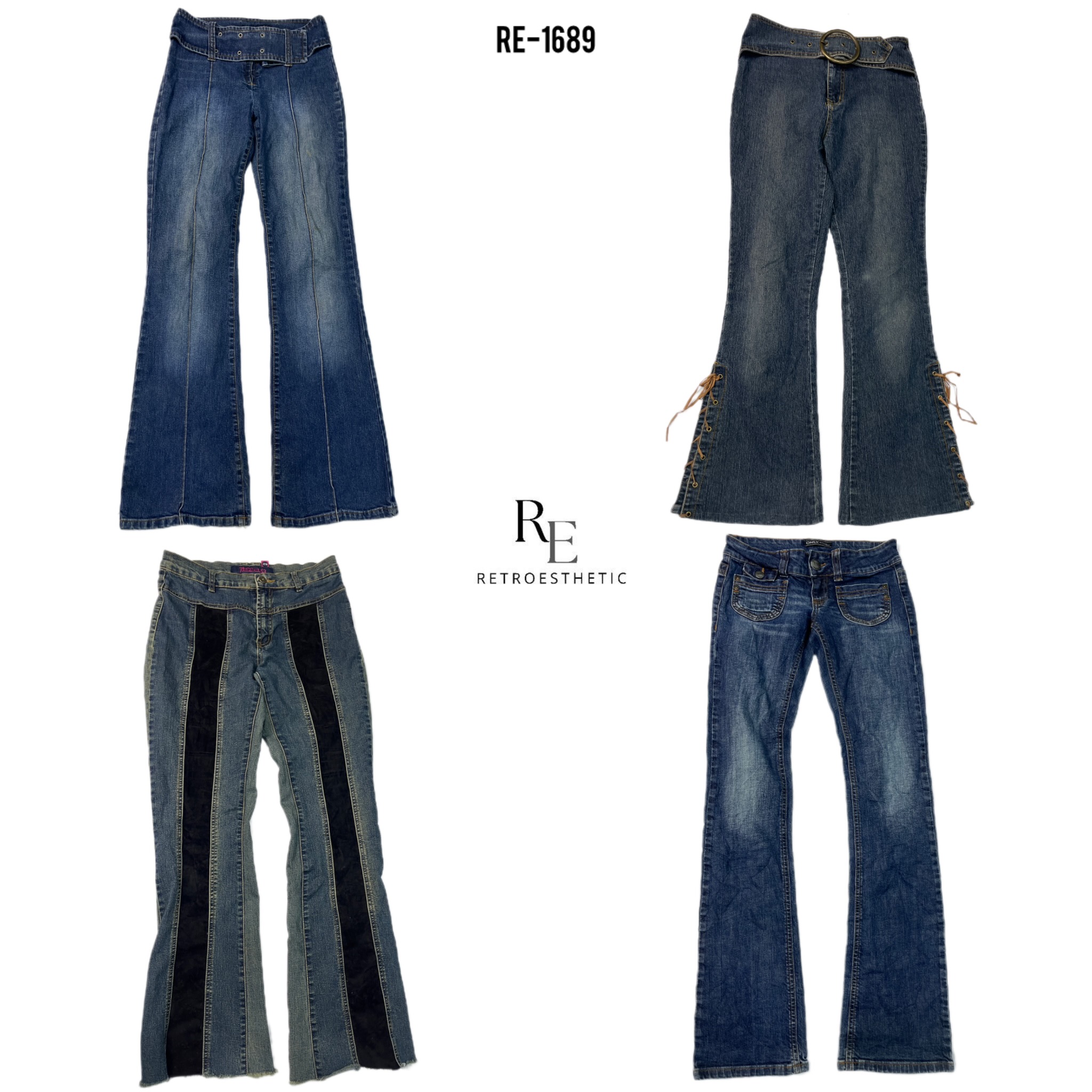 Y2K IT Girl Unique Denim Jeans (RE-1689)