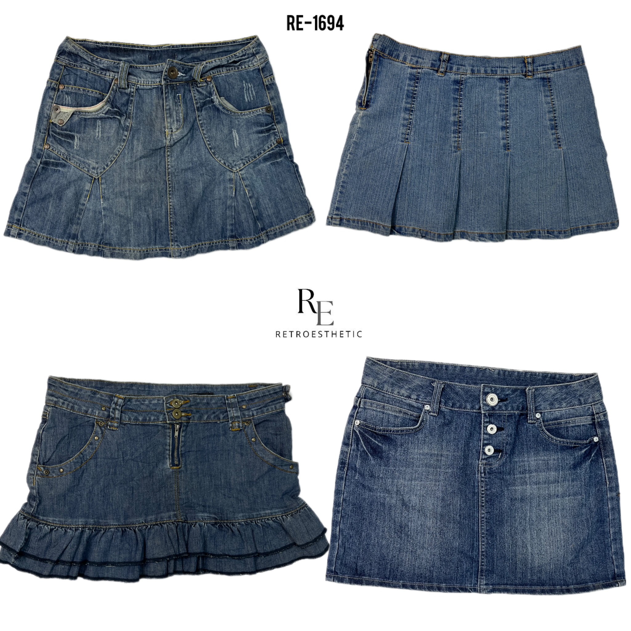 Y2K IT Girl Denim Mini Skirts (RE-1693)
