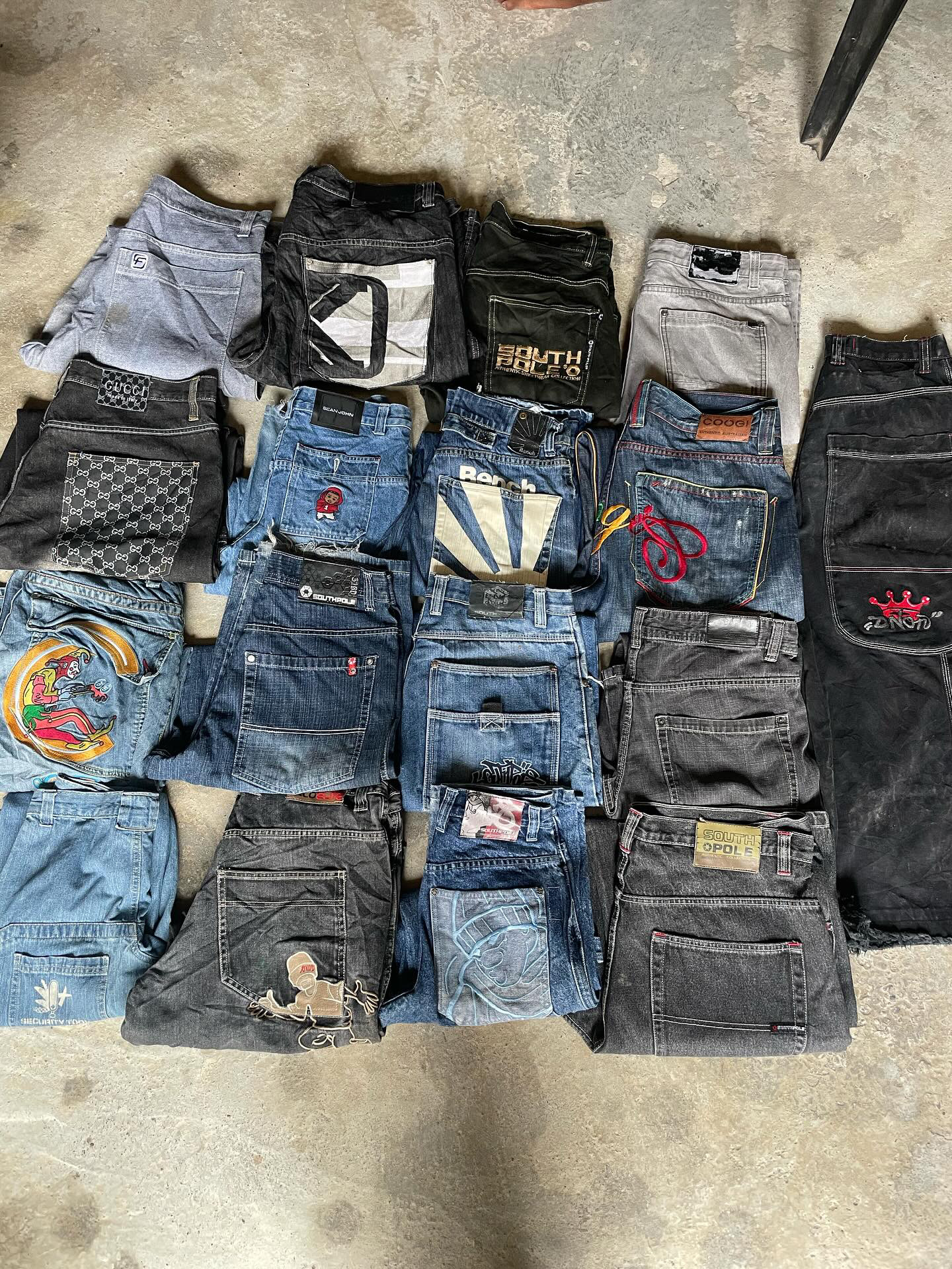 Hiphop Branded Y2K Jeans Embroidery And Unbranded