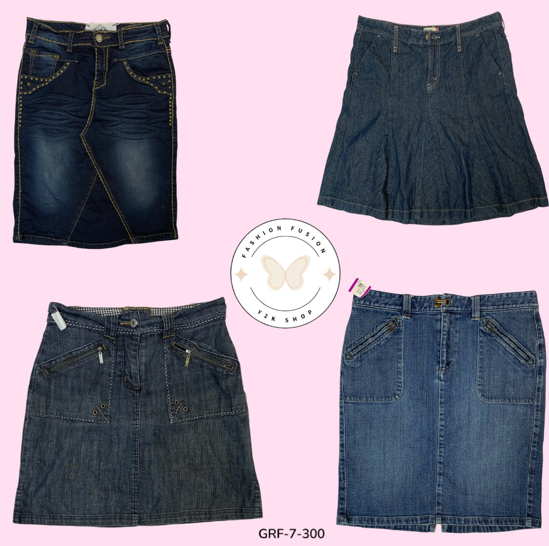 Trendy Denim Midi Skirt – Everyday Fast Fashion Staple (GRF-7-300)