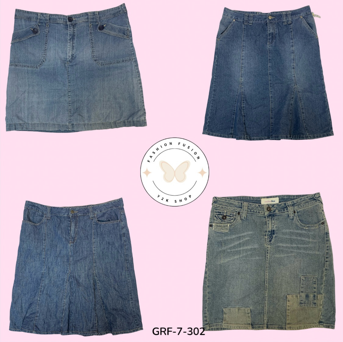 Saia Midi em Jeans Moderna – Tendência Atual em Moda Rápida (GRF-7-302)