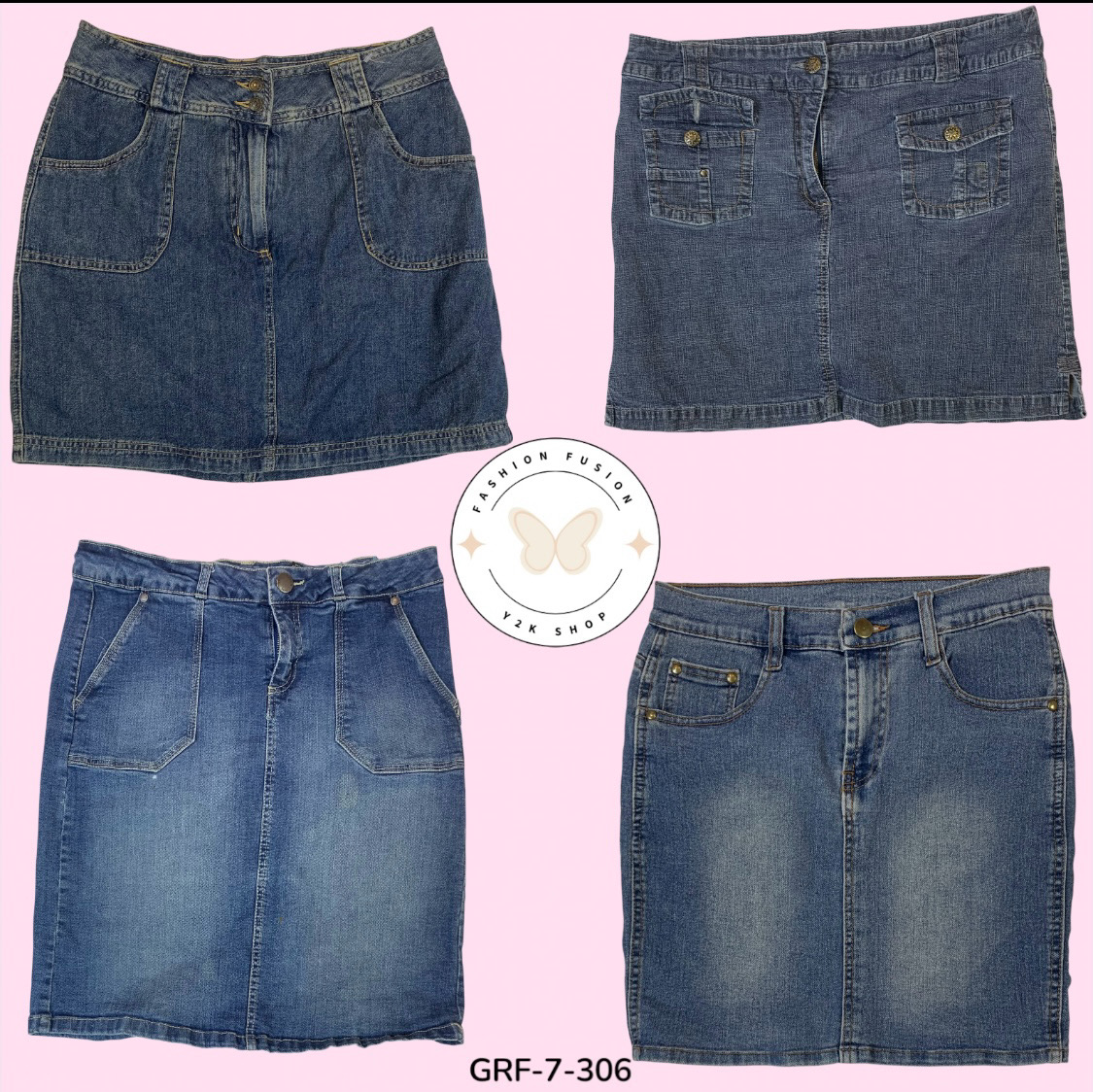 Saia Midi de Jeans Lavado – Estilo Despojado e Sem Esforço (GRF-7-306)