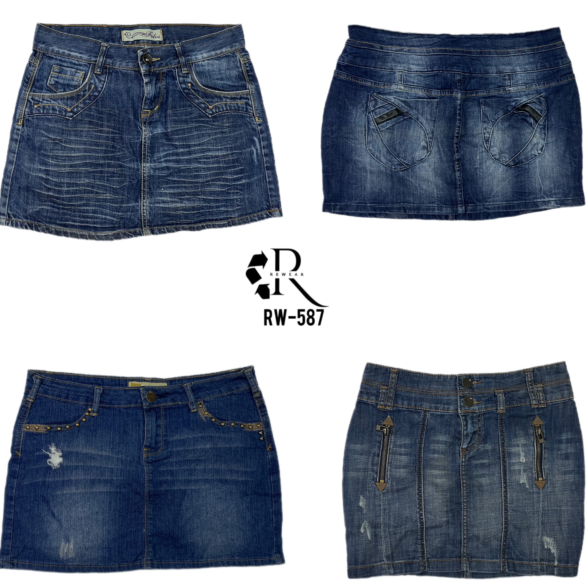 Y2K Britney Ära Einzigartige Denim Mini Röcke (RW-587)