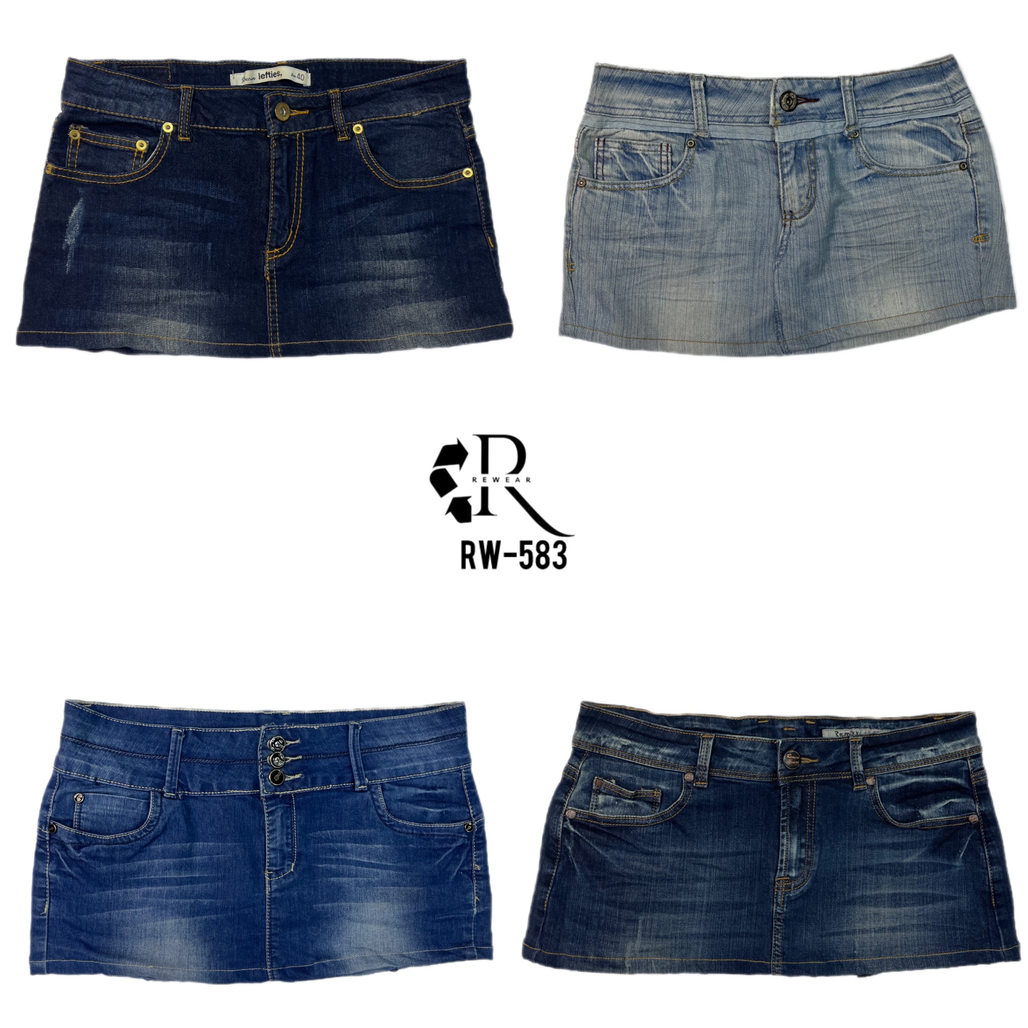 Y2K Britney Ära Einzigartige Denim Mini-Röcke (RW-583)