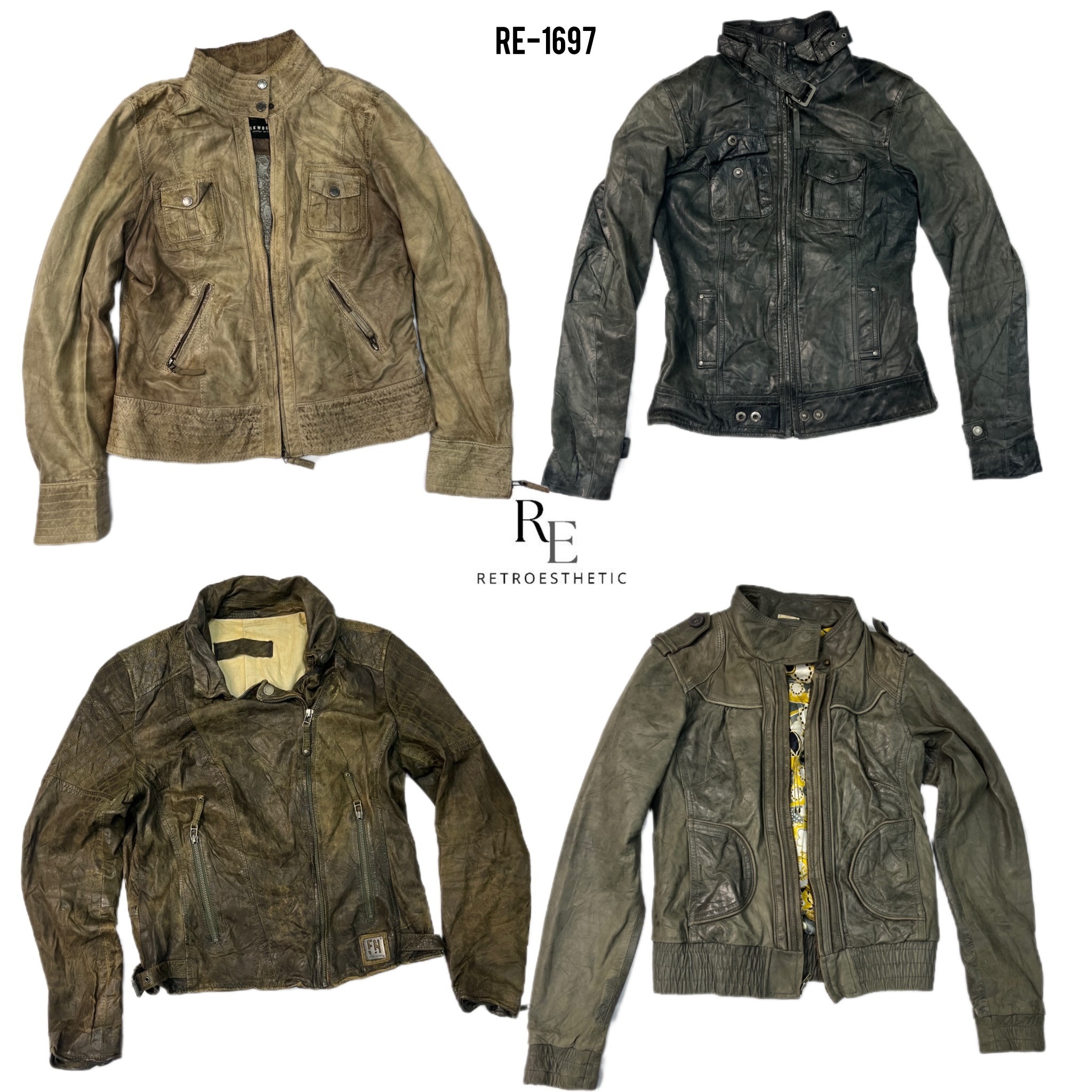 90er/J2K Coole Mädchen Lederjacken (RE-1697)