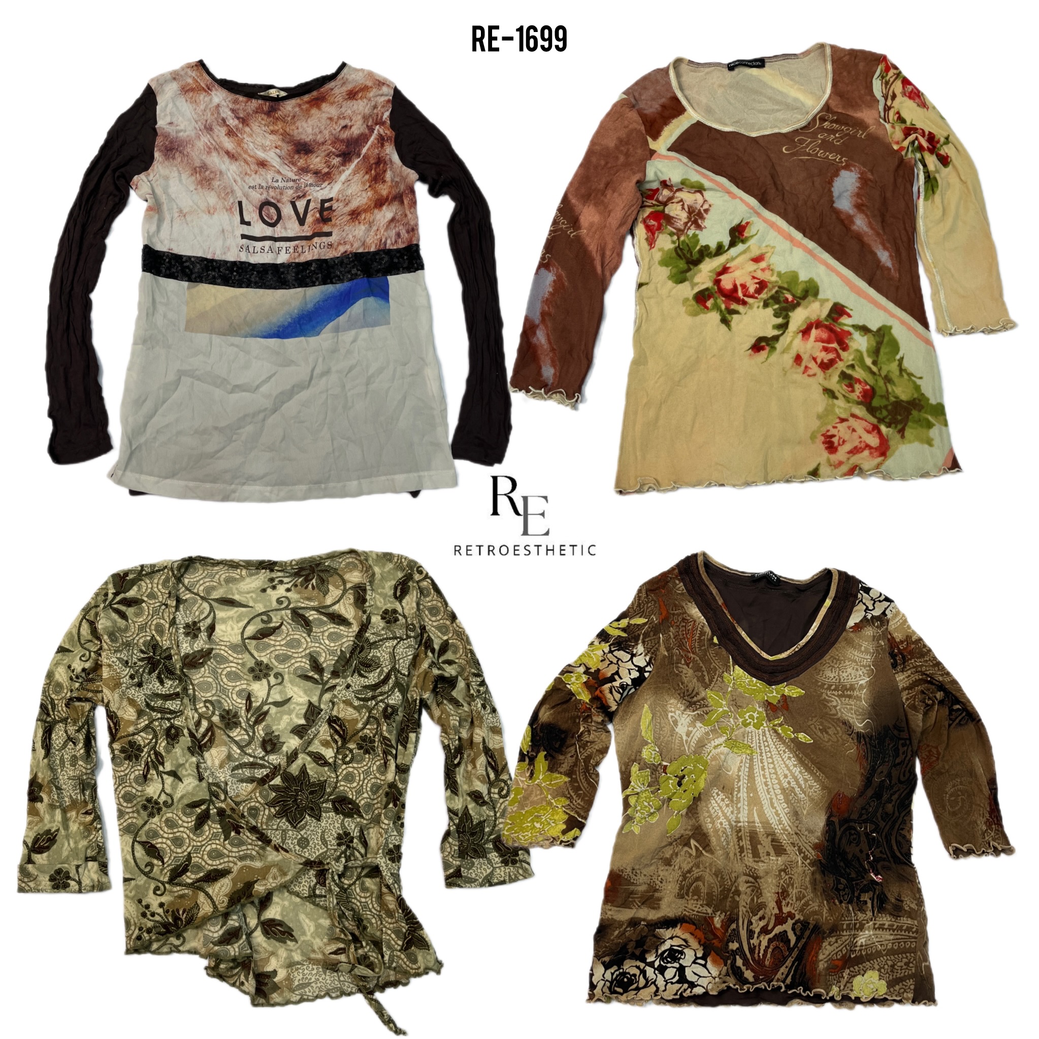 Y2K Earthy Tone Mix Full Sleeve Tops (RE-1699)