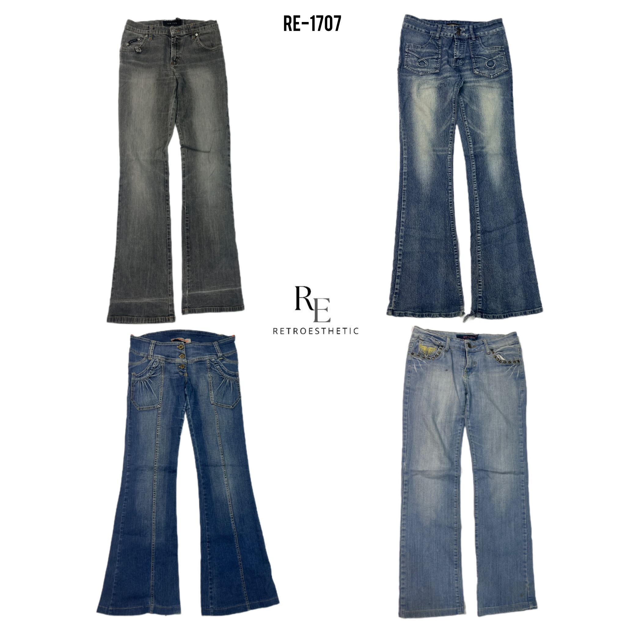 Y2K IT Girl Unique Denim Jeans (RE-1707)