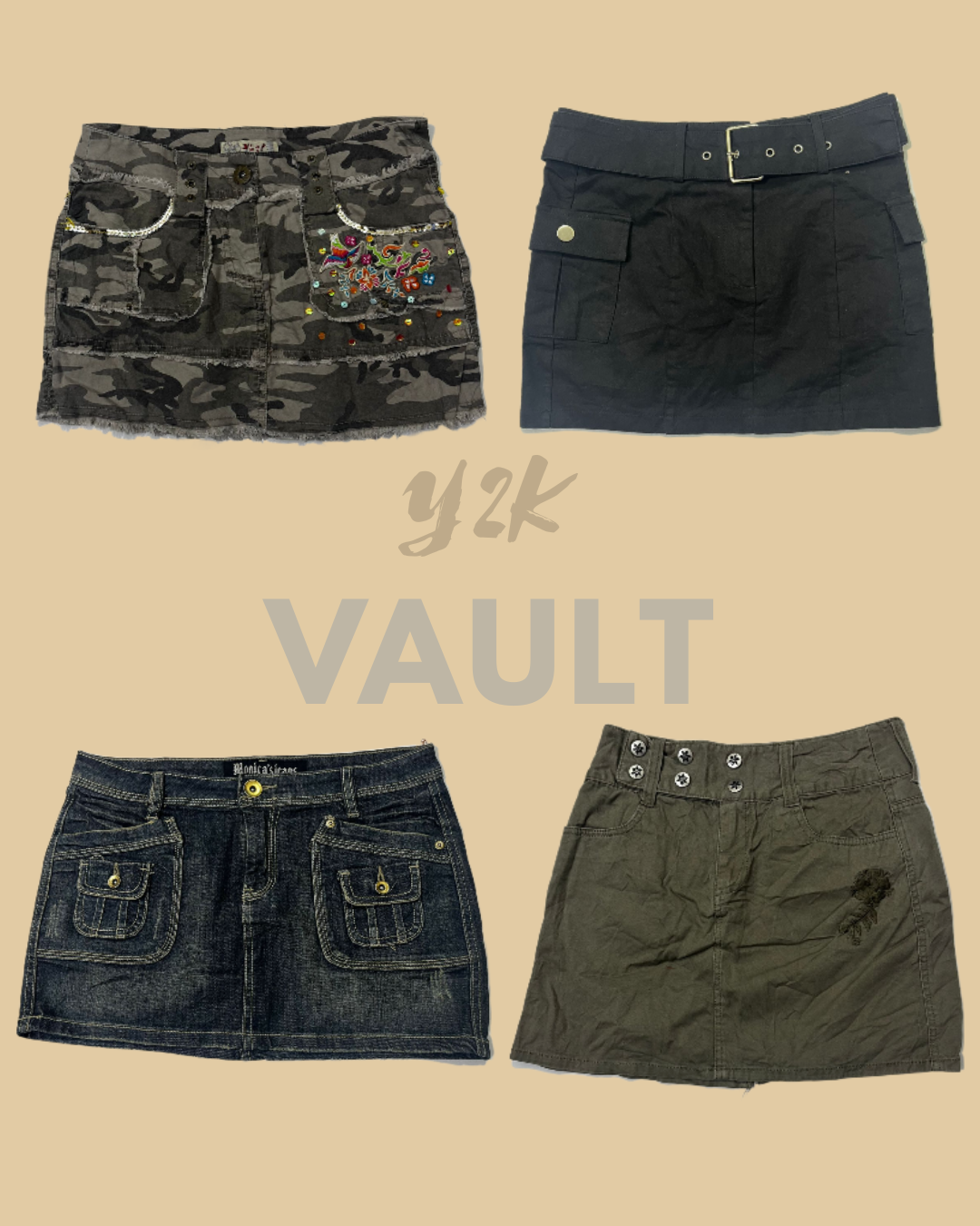 Y2k Vault camo mini skirt edit (YV-243)