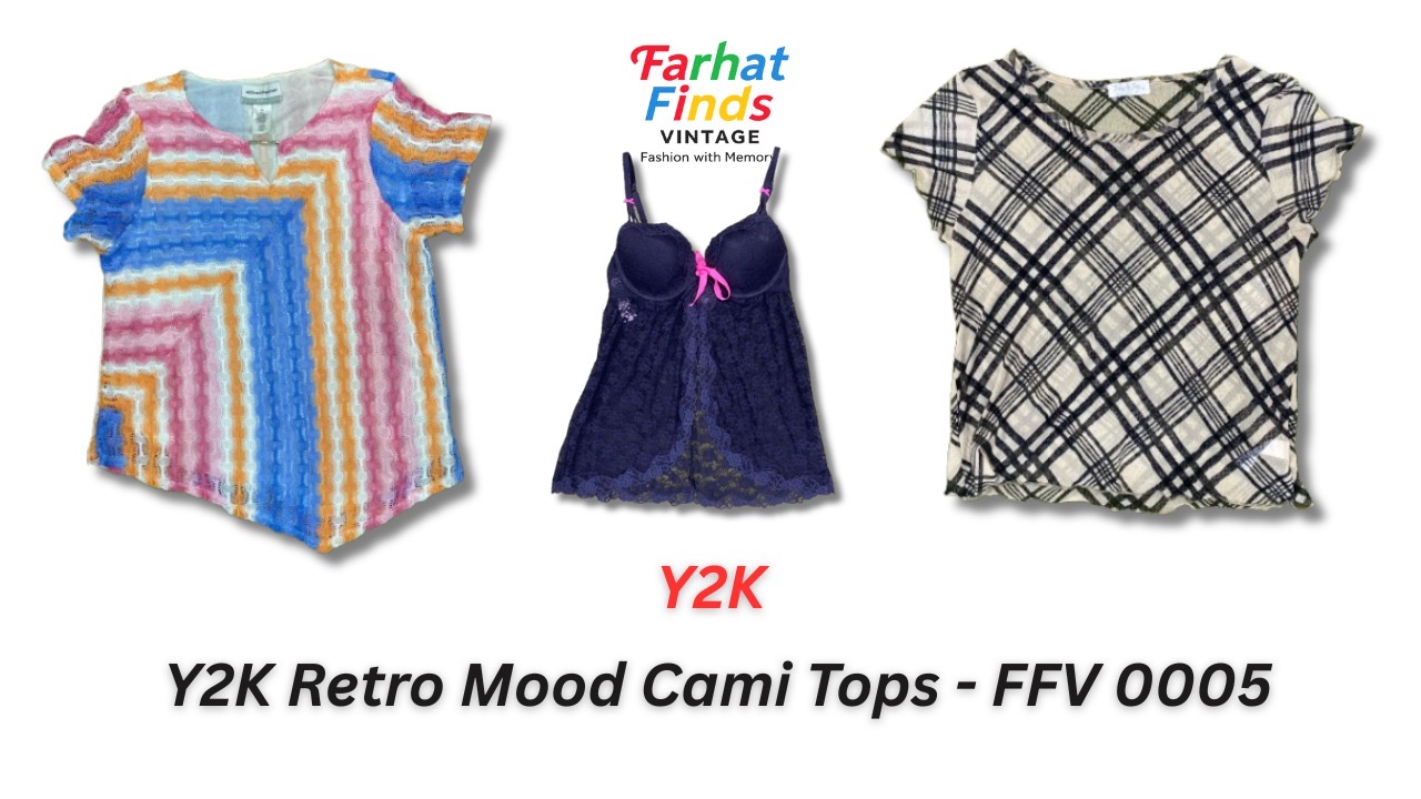 Y2Kレトロムードキャミトップ - FFV 0005