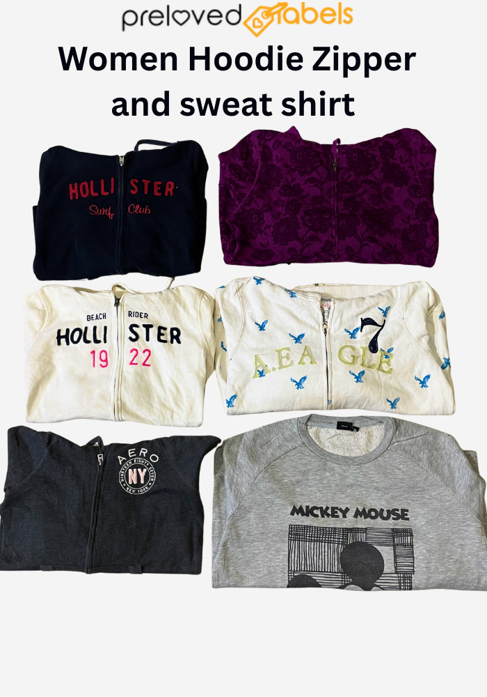 Y2K Mixed Branded Women’s Hoodie, Sweatshirt & Zipper Bundle – 10 Pcs: Wcv: 314