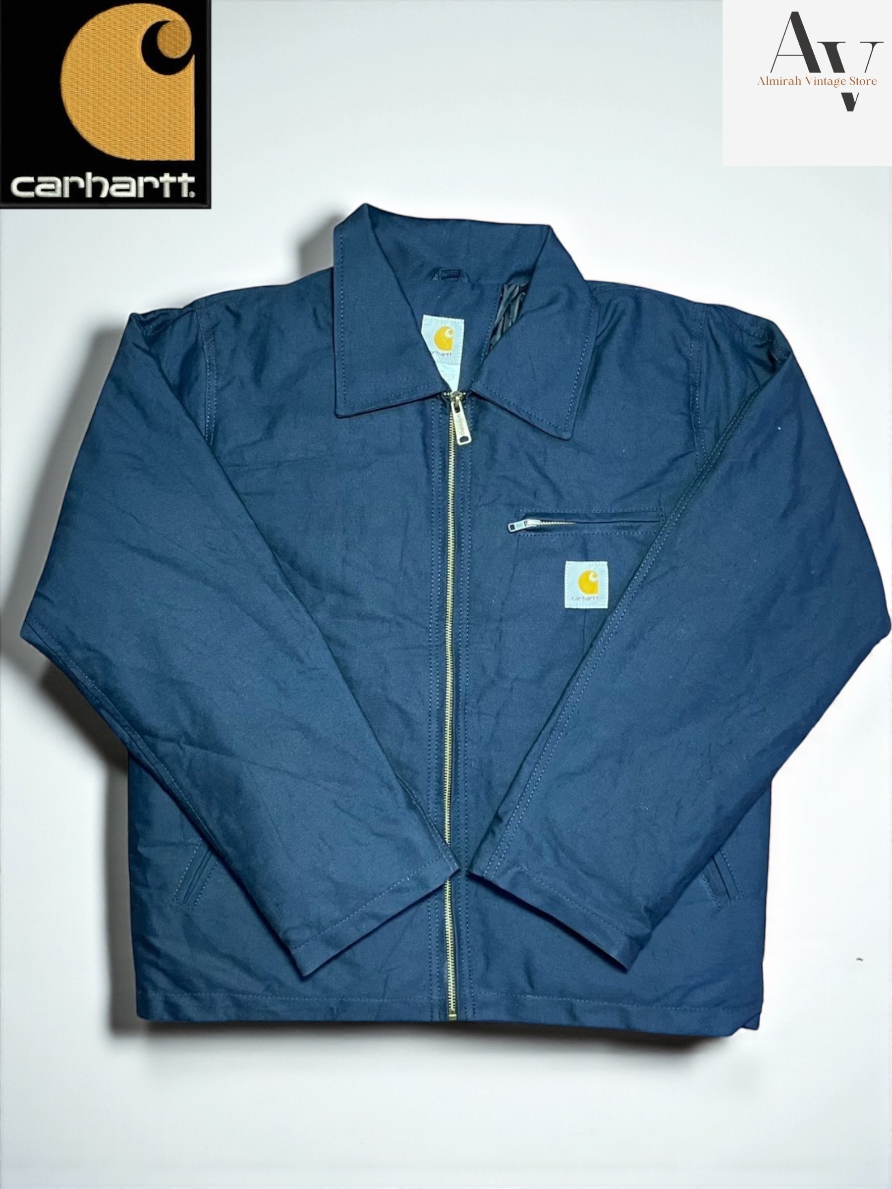 Veste bleue Detroit style rework Carhartt